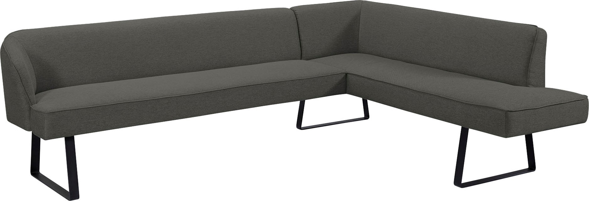 exxpo - sofa fashion Eckbank »Americano«, mit Keder und Metallfüßen, Bezug in verschiedenen Qualitäten