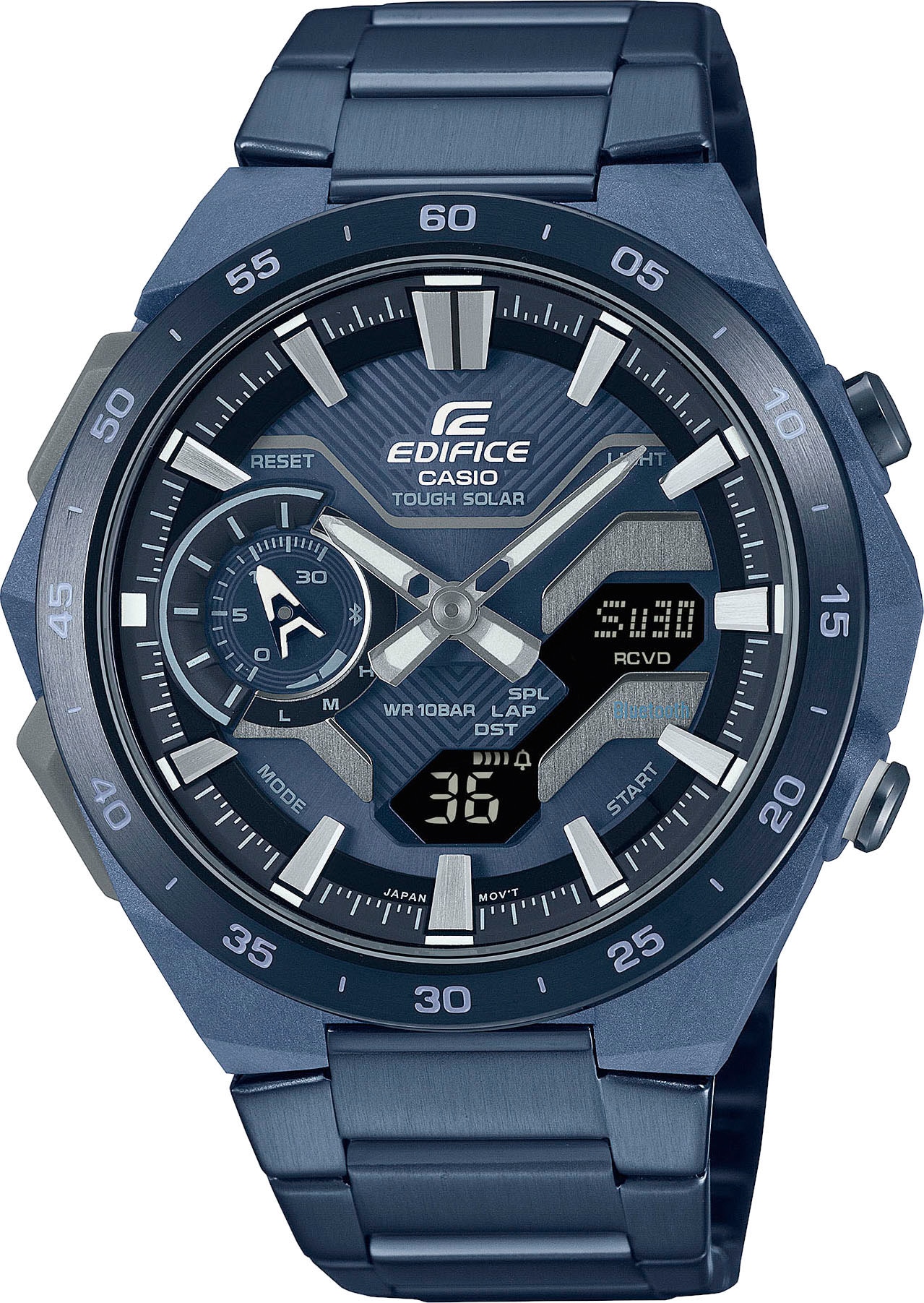 CASIO EDIFICE Smartwatch, Armbanduhr, Herrenuhr, Edelstahlarmband, Bluetooth,bis 10 bar wasserd.)