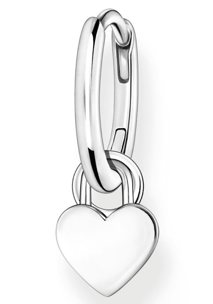 THOMAS SABO Single-Creole »mit Herz Anhänger Silber, CR717-001-21«, Einhänger abnehmbar