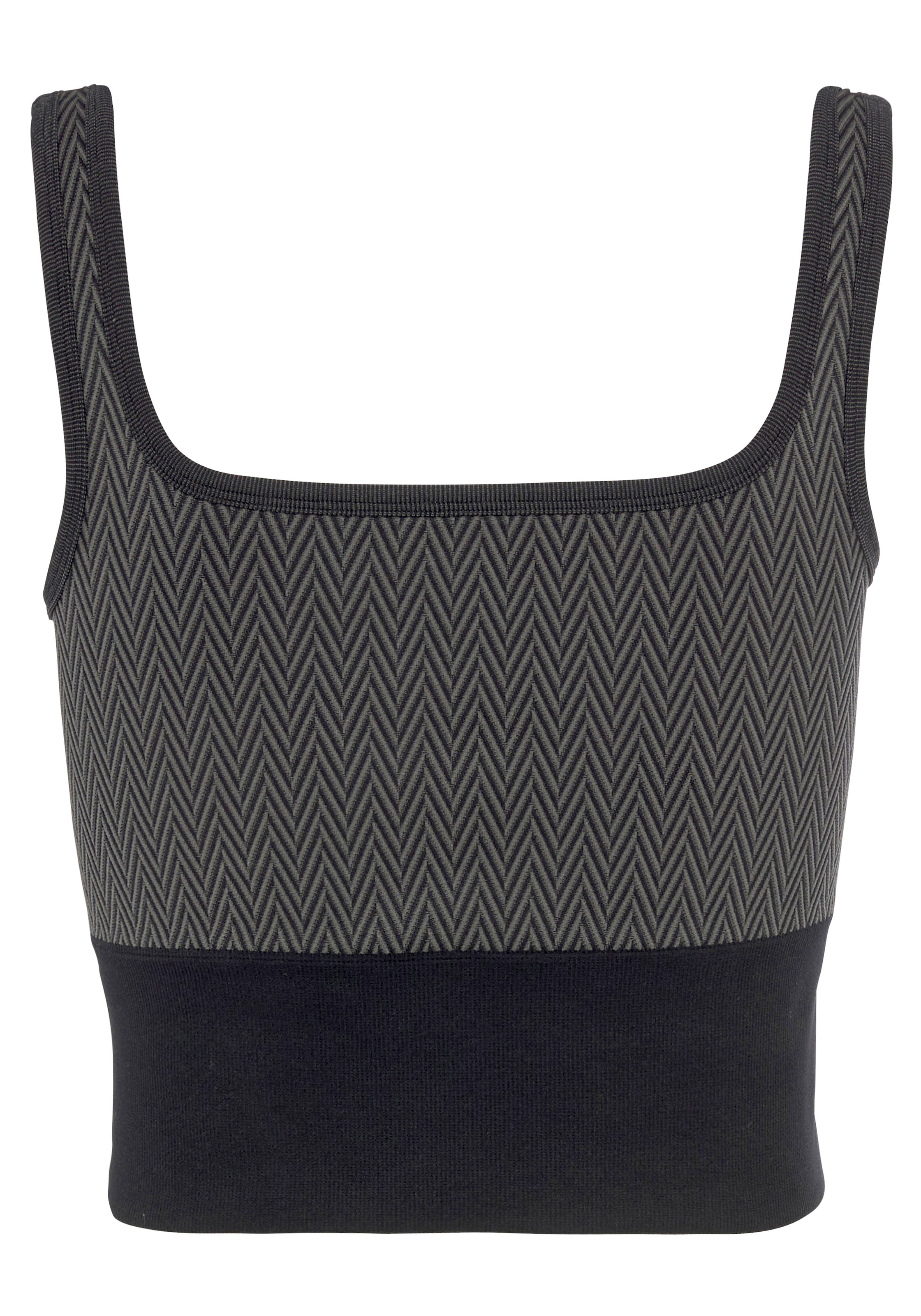 Vivance active Crop-Top, mit breitem Bündchen und Jacquardmuster