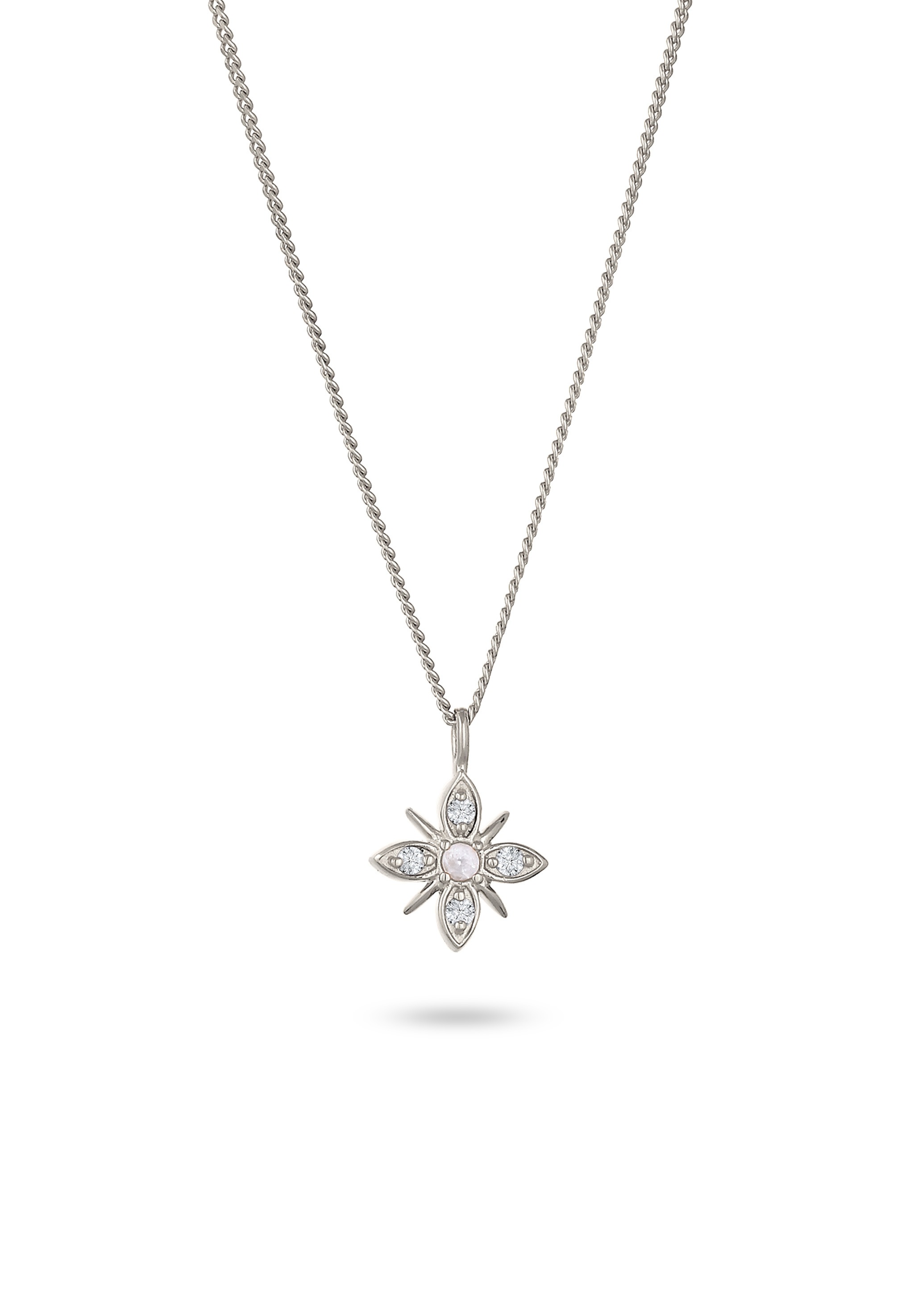 Elli DIAMONDS Kette mit Anhänger »Halskette Laborgezüchtete Diamanten Weiß Brillantschliff (0.015 ct) 925 Sterling Silber«