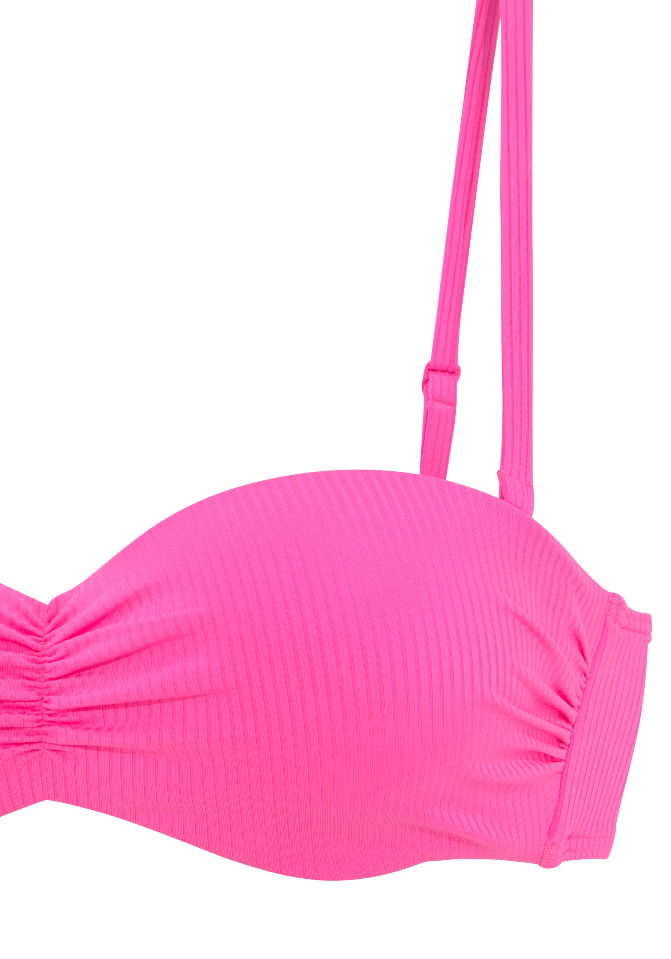 Venice Beach Bandeau-Bikini-Top »Lucky«, aus gerippter Strukturware