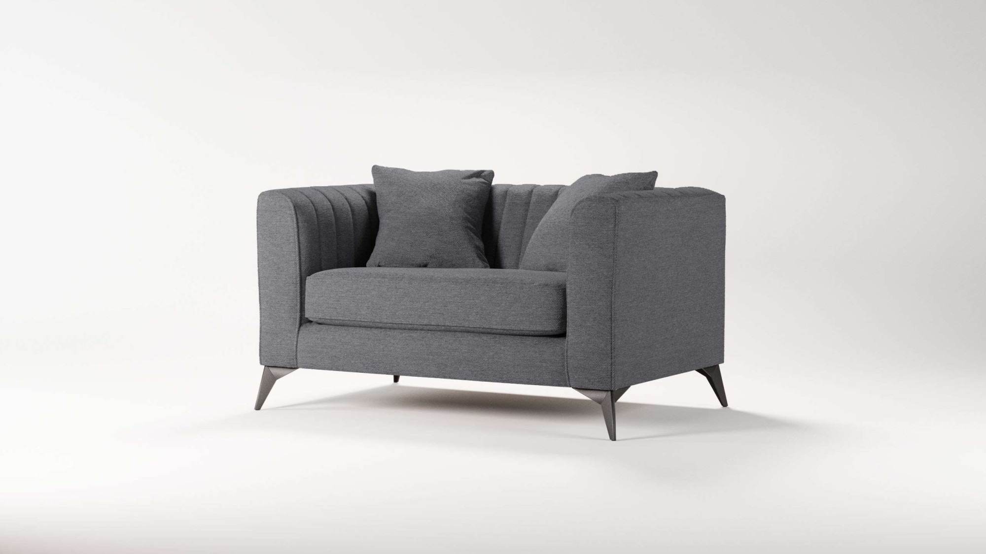 Places of Style Loveseat »MATTHEW Loungesessel, Maße B/T/H: 130/86/74 cm«, incl. Zierkissen, feine Steppung im Rücken, belastbar bis 200kg