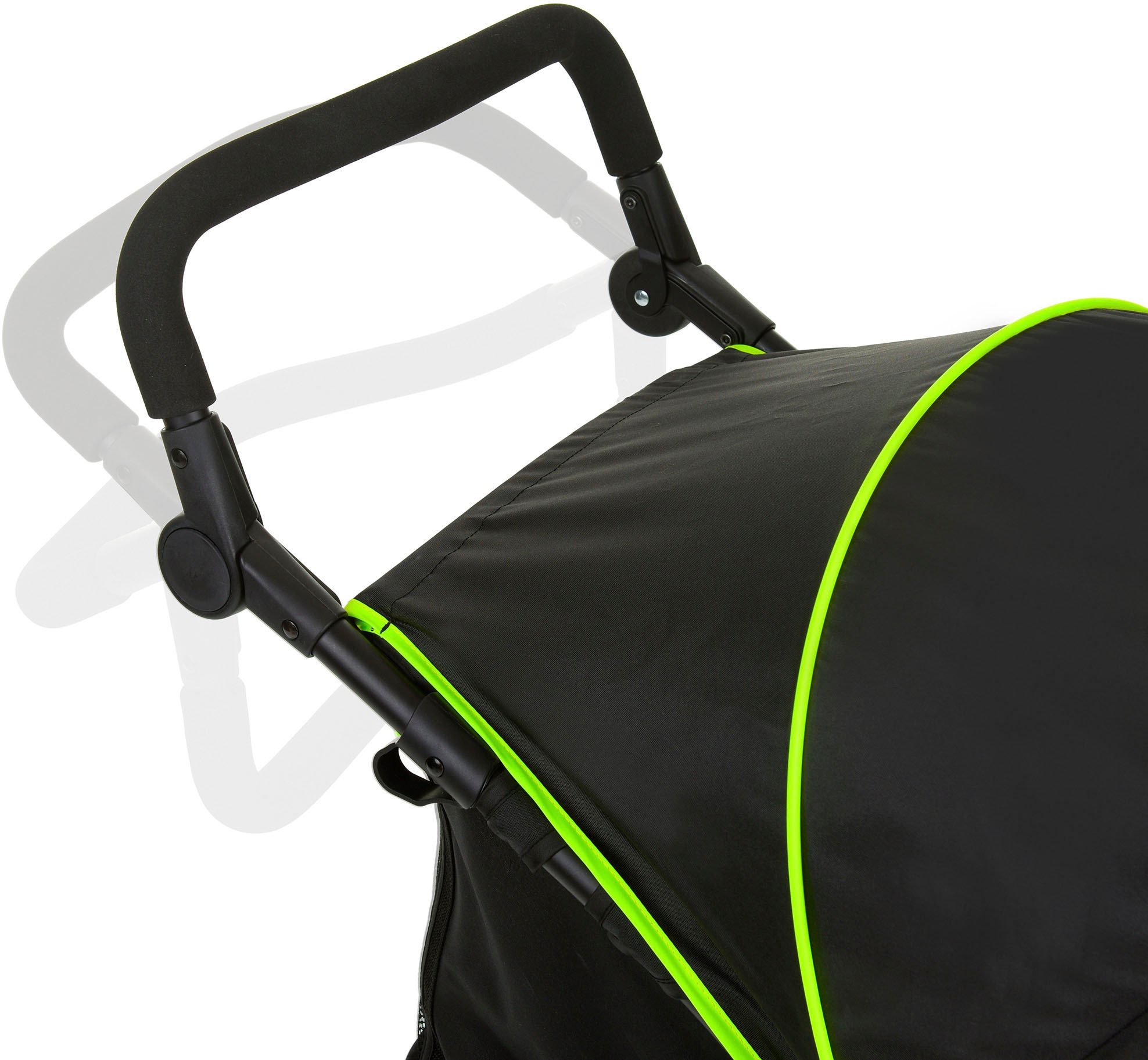 Hauck Dreirad-Kinderwagen »Runner black/neon yellow«, mit schwenk- und feststellbarem Vorderrad