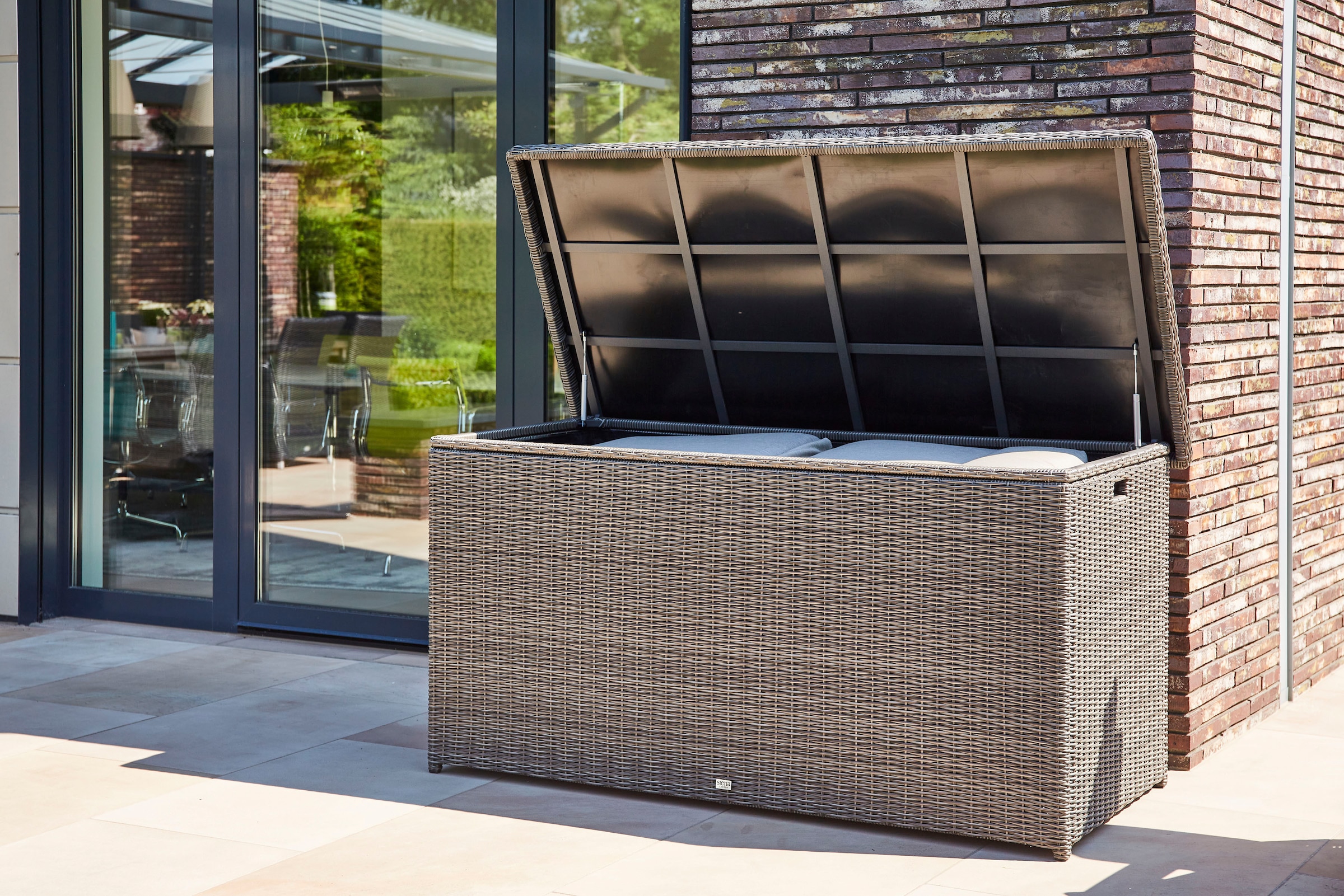 Siena Garden Kissenbox »Corido«, BxT: 85x167 cm, in charcoal grey, mit 2 Dämpfern