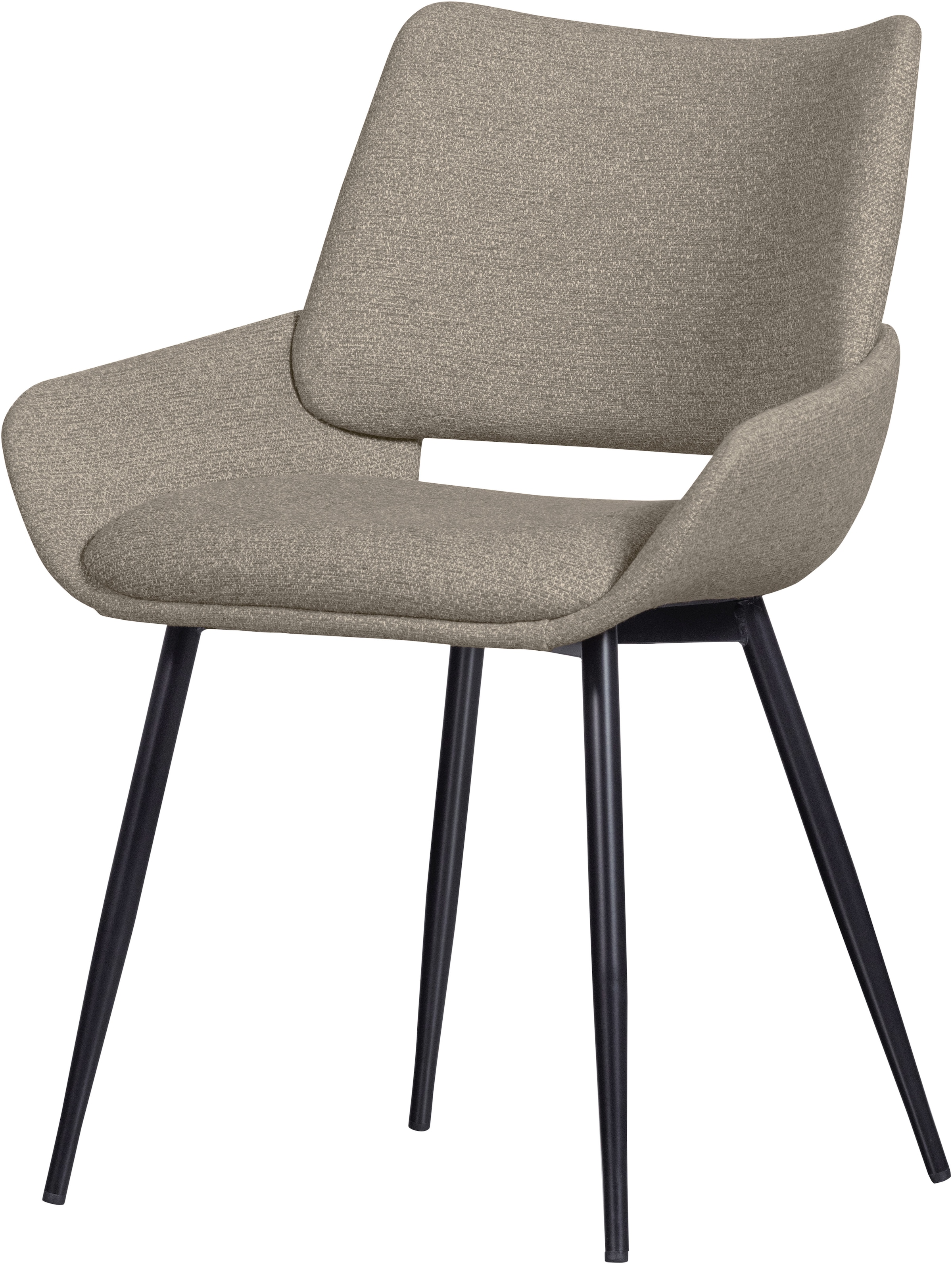 WOOOD Esszimmerstuhl »Parade mit konischen Metallbeinen und Melange-Bezug B58 x T55 x H83 cm« (Set) 2 Stk.Sehr hohe Verschleißfestigkeit, schalenförmige, Tragkraft 150 kg