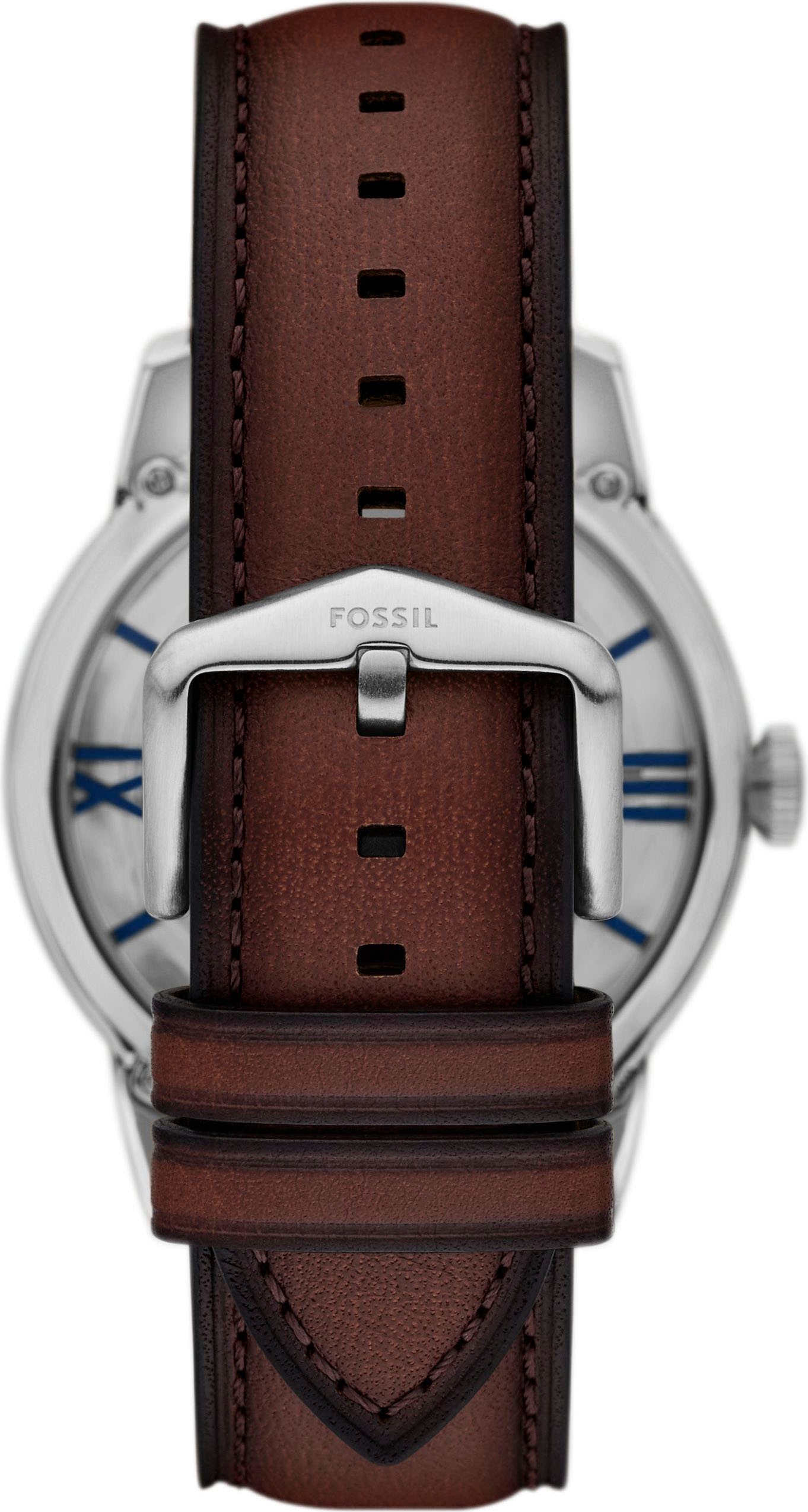 Fossil Automatikuhr »TOWNSMAN Automatic«, Armbanduhr, Herrenuhr, Mechanische Uhr, Lederarmband, analog