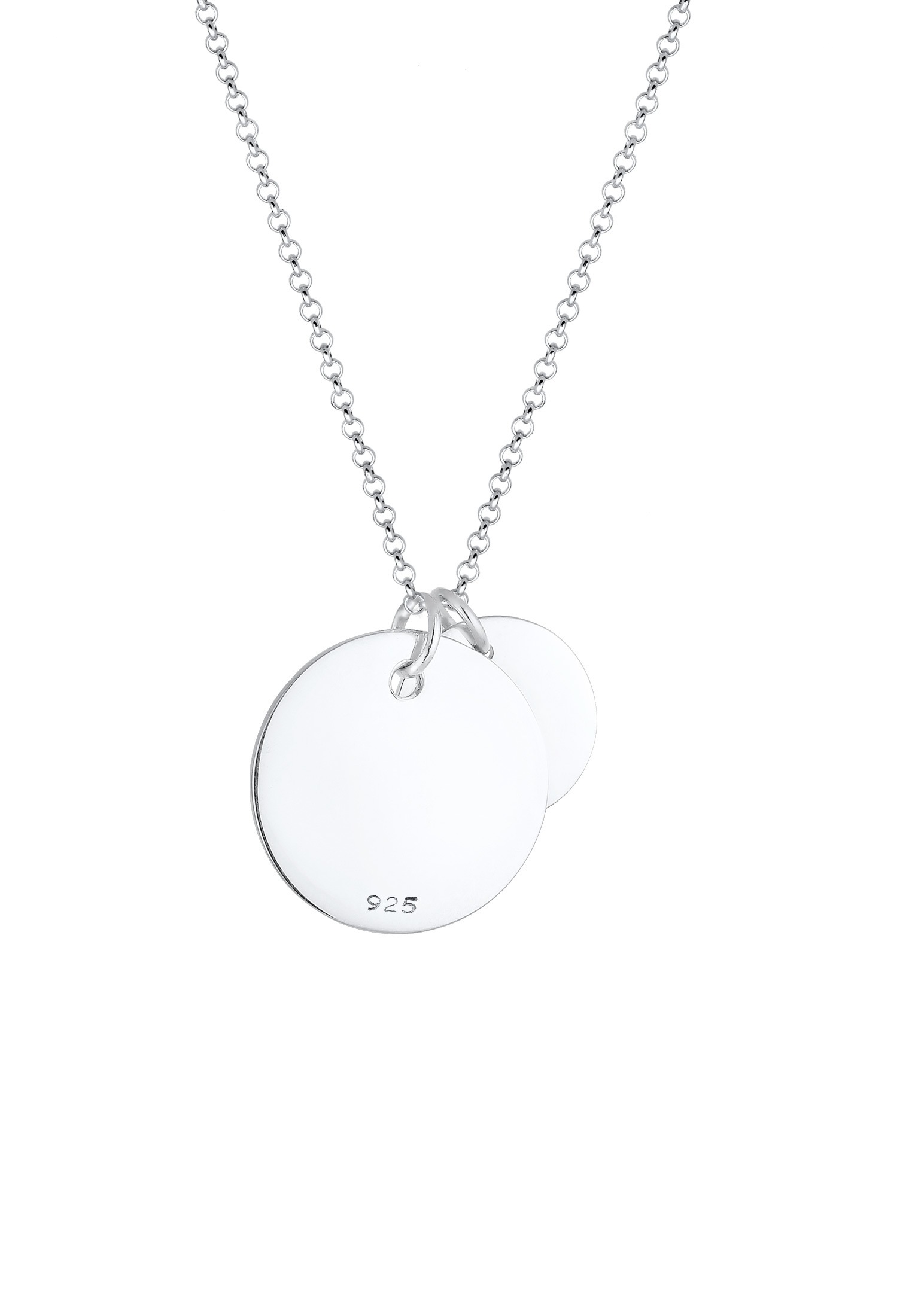 Elli Lange Kette »Halskette Duo Erbskette Plättchen Kreis Brushed 925 Silber«