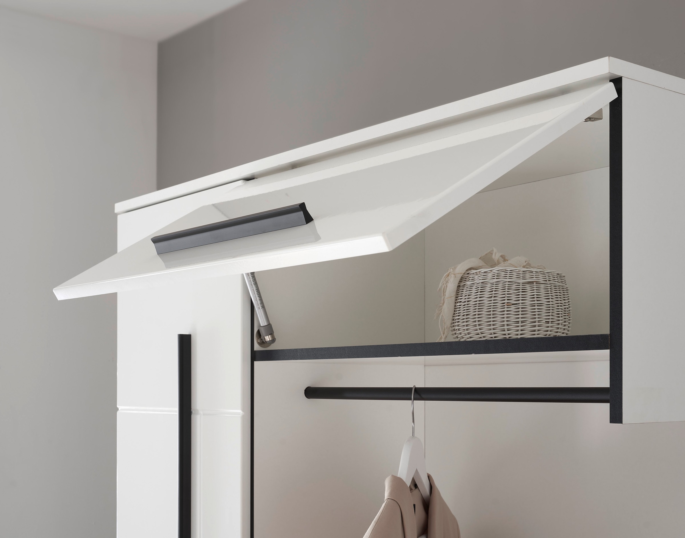 Home affaire Kompaktgarderobe »Cantara Flurgarderobe, modern, 2 Farben, 111 cm breit« 2 Stk. tlg. unterschiedliche Stauraummöglichkeiten, inkl. Sitzkissen