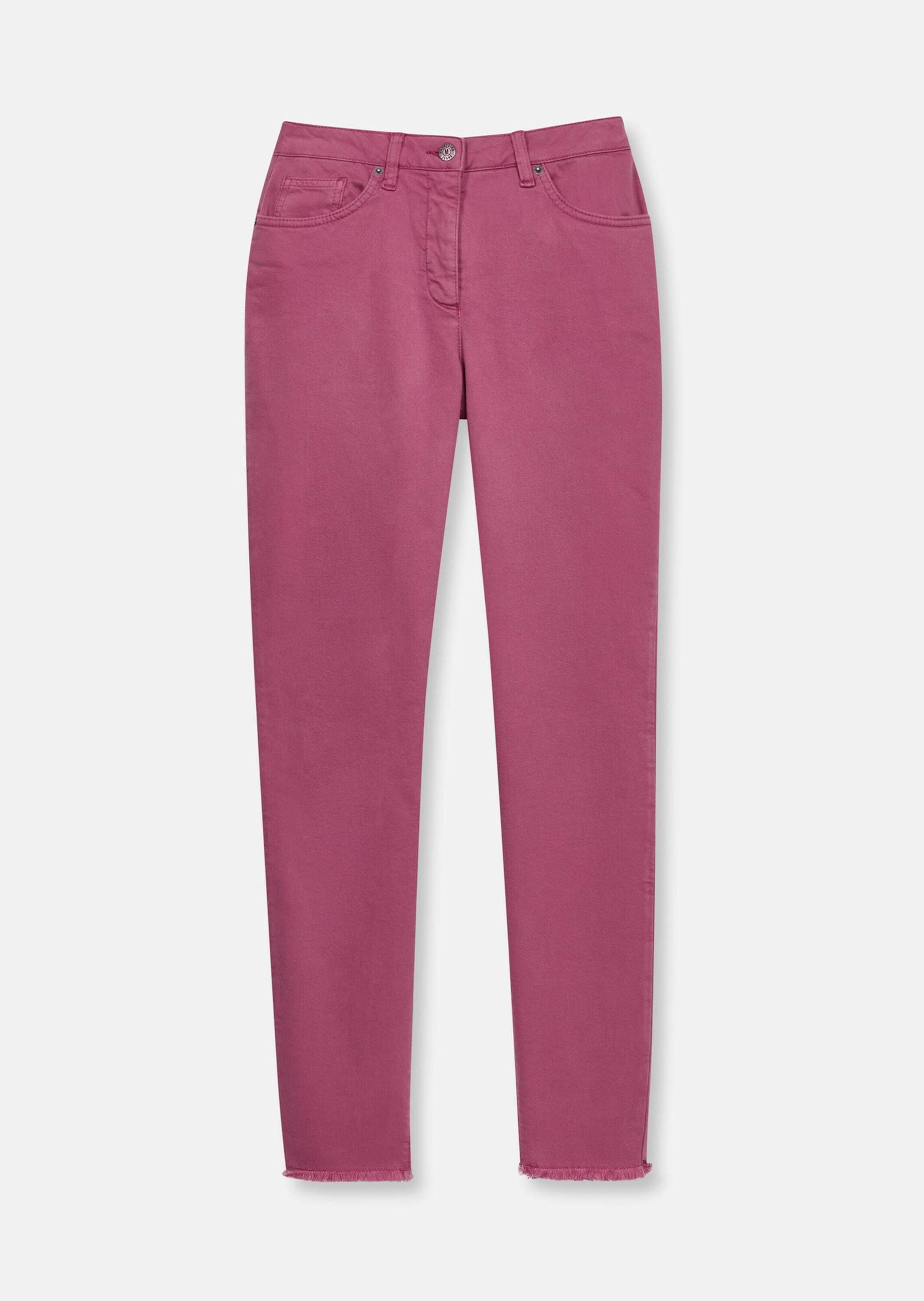 MADELEINE Regular-fit-Jeans »Jeans Mid Waist Skinny-Hose mit Fransen« mit Fransensaum