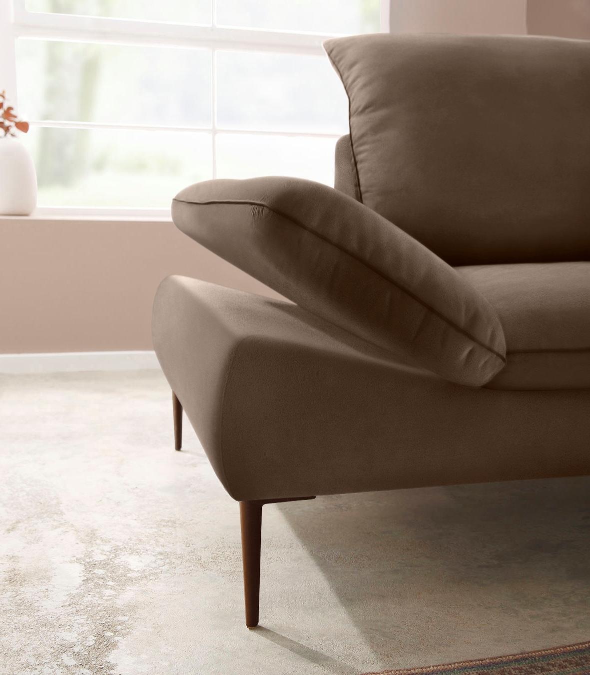 W.SCHILLIG Ecksofa »enjoy&MORE, Designsofa, elegant und bequem, L-Form«, Sitztiefenverstellung, Füße bronze pulverbeschichtet, Breite 294 cm