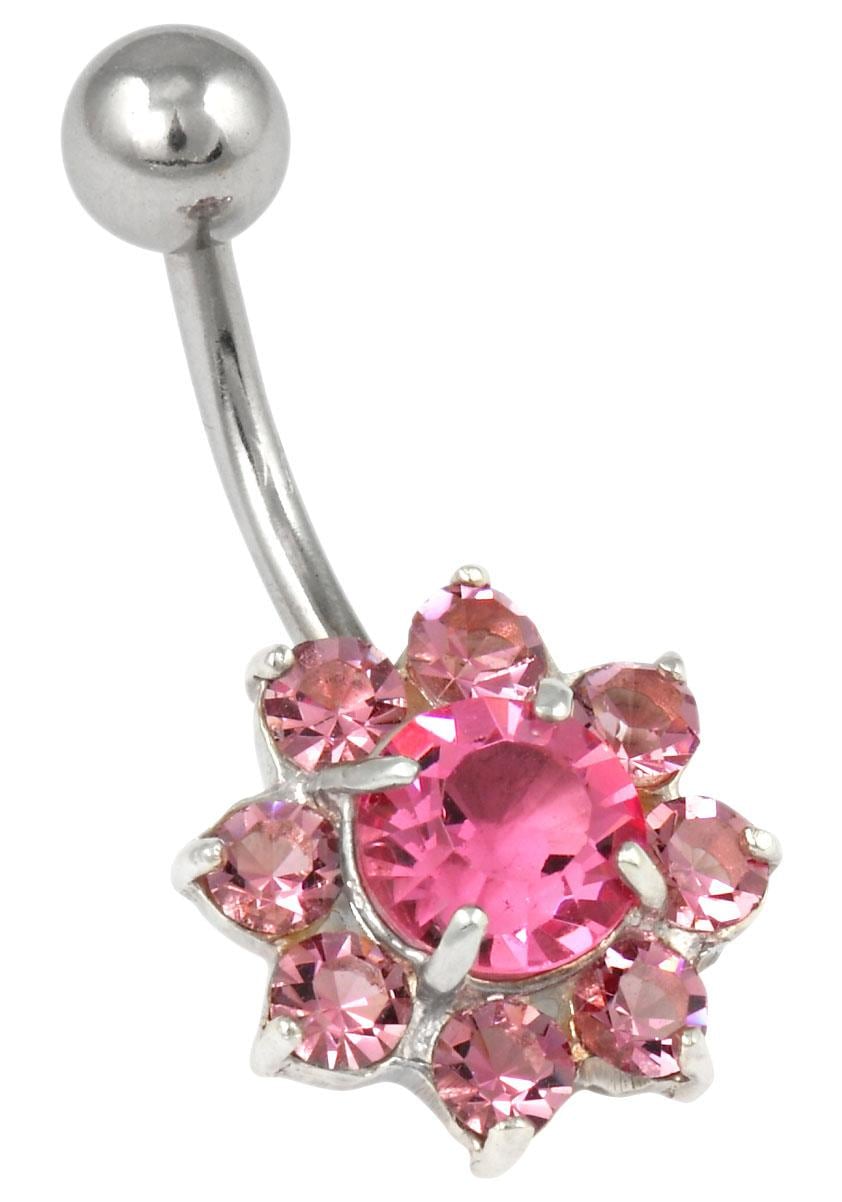 Firetti Bauchnabelpiercing »Schmuck Geschenk Piercing Silber 925 Körperschmuck Blume«, mit Kristallen