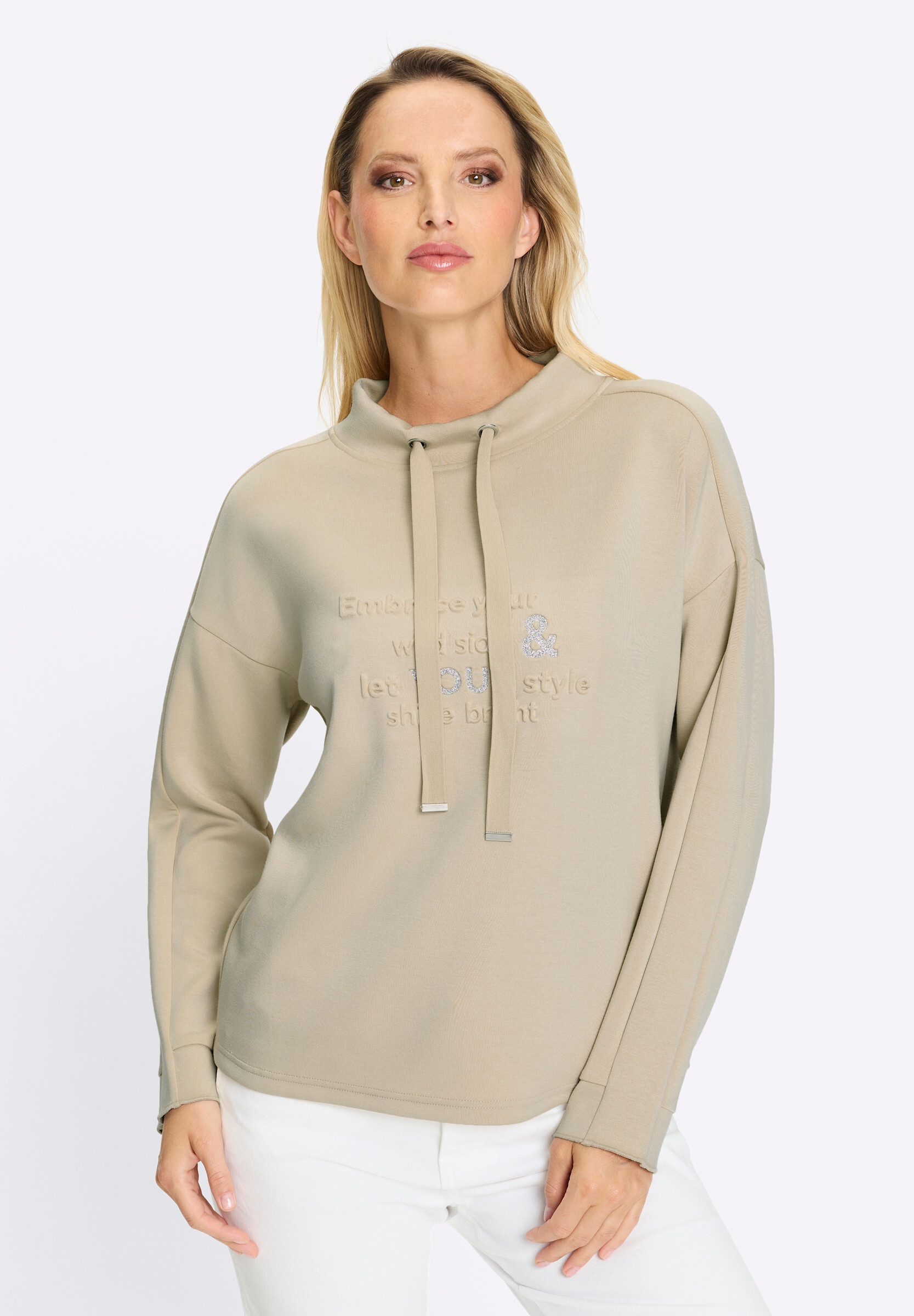 heine Sweatshirt »Sweatshirt Stehkragenshirt mit Tunnelzug«
