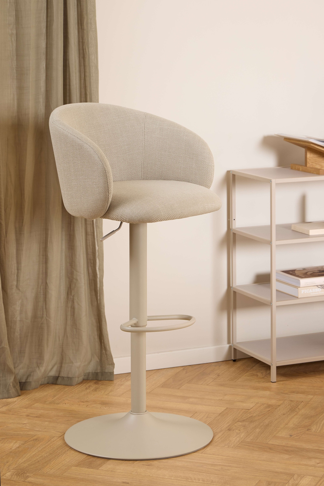 ACTONA GROUP Barhocker »Hocker« 1 Stk. tlg. beiger Stoff, mit Gaslift, Fußstütze und Drehfunktion, FSC™