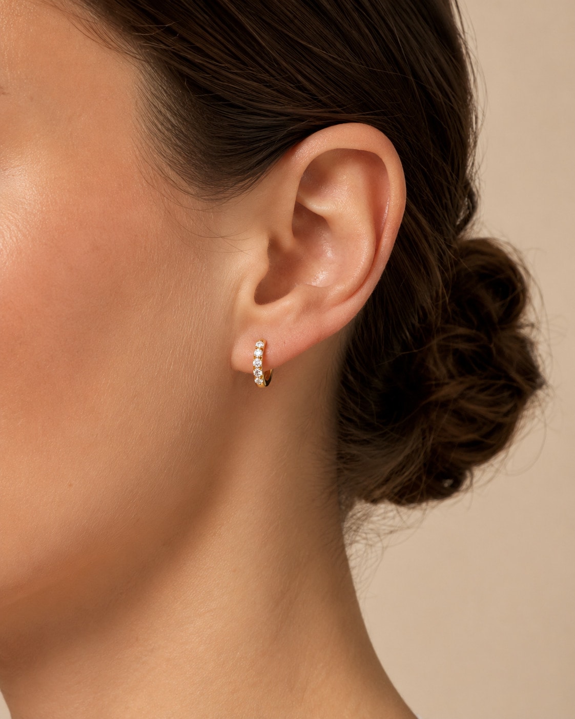 ONE ELEMENT Paar Creolen »Creolen Ohrringe ¿ 11,8 mm aus 585 Gold« mit 10 Lab Grown Diamanten / Labordiamanten 0,35 ct
