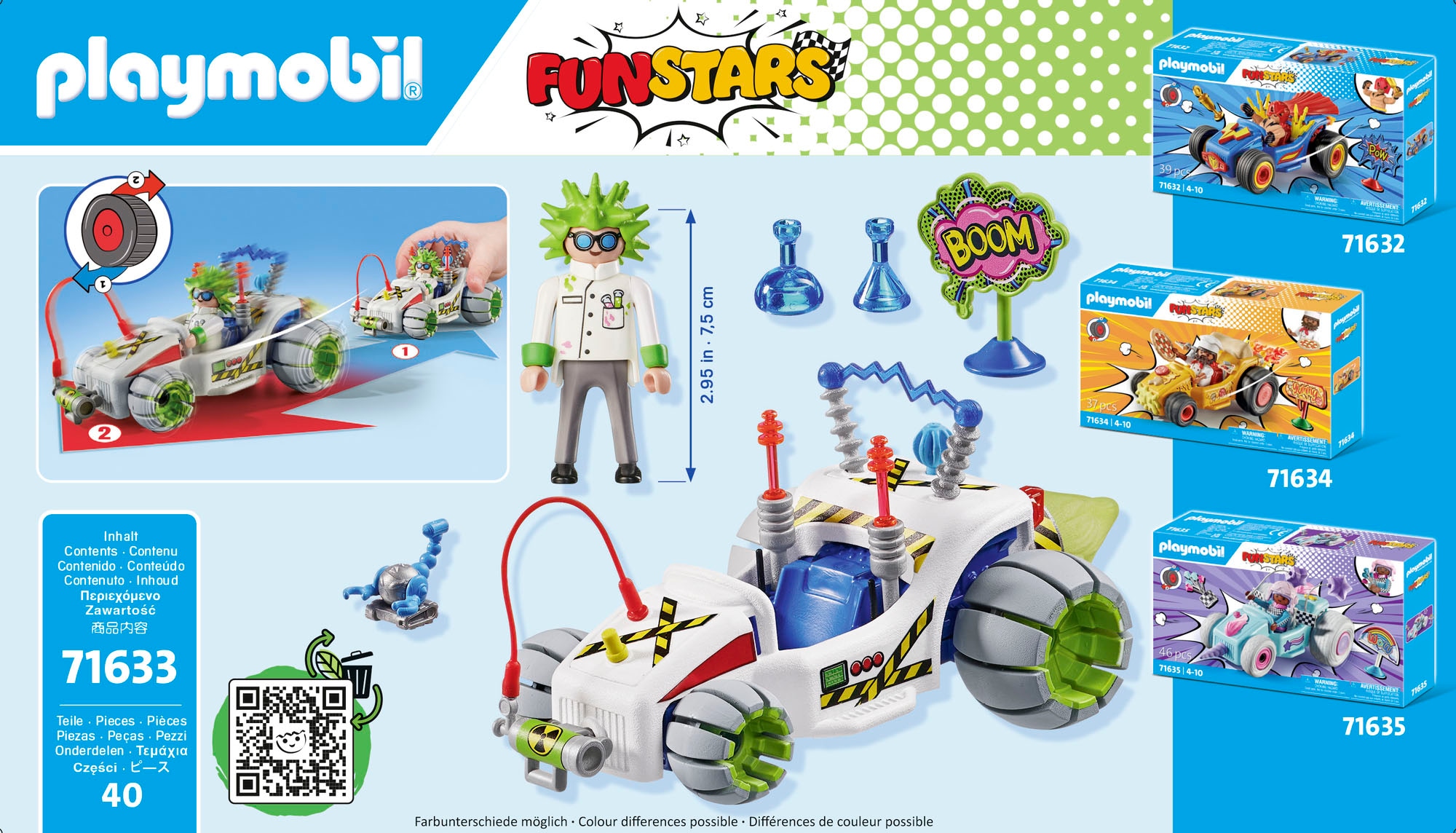Playmobil® Konstruktions-Spielset »Rasender Professor (71633), Funstars«, (40 St.), Made in Europe