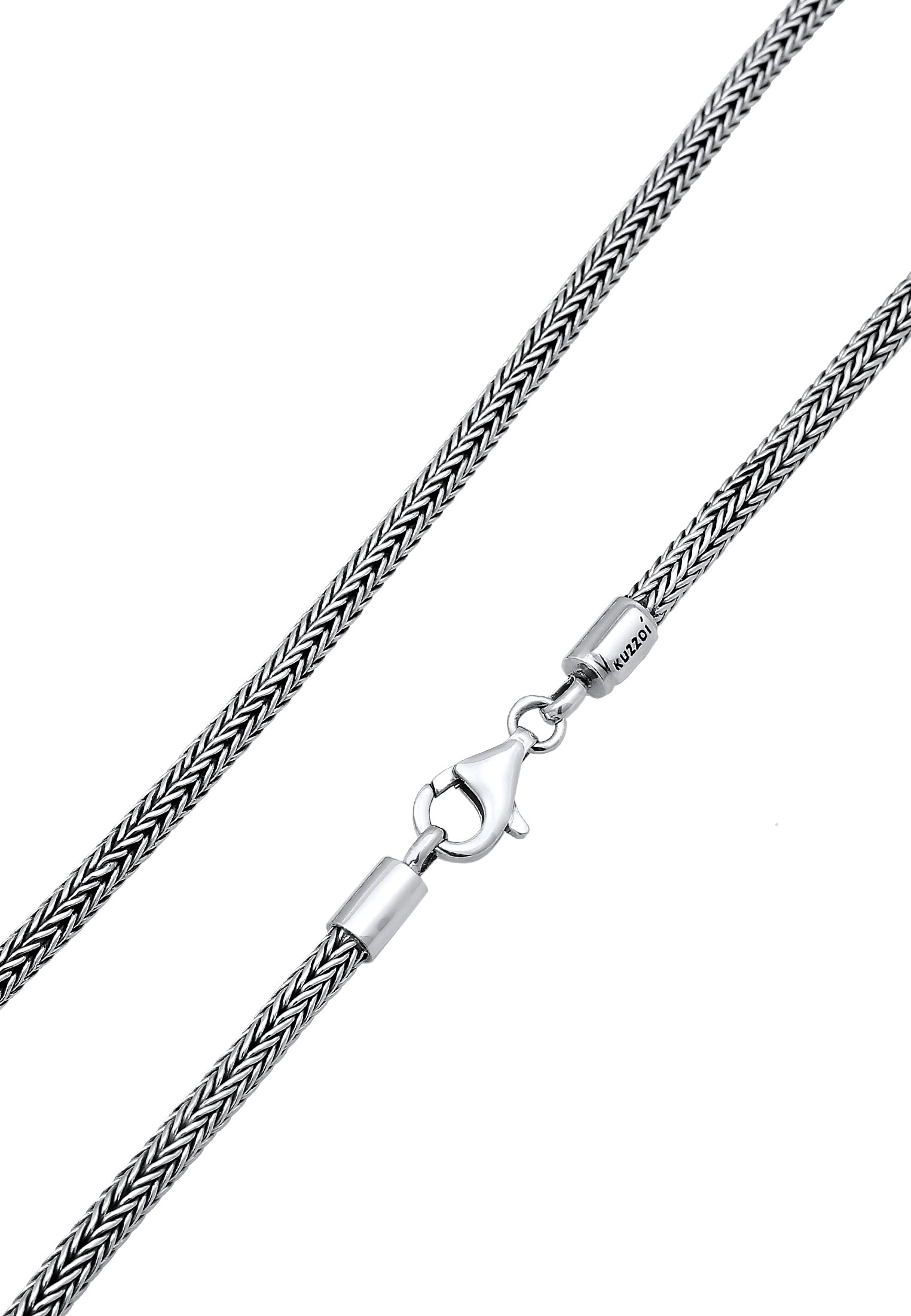 Kuzzoi Silberkette »Halskette Männer Zopf Schlangenkette 4mm Oxidiert 925 Silber«