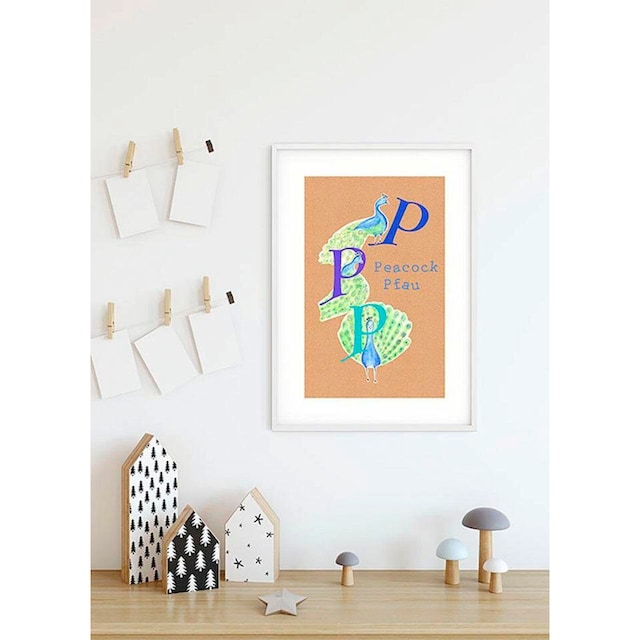 Komar Poster »ABC Animal P«, Buchstaben, (1 St.), Kinderzimmer, Schlafzimmer,  Wohnzimmer online kaufen | mit 3 Jahren XXL Garantie