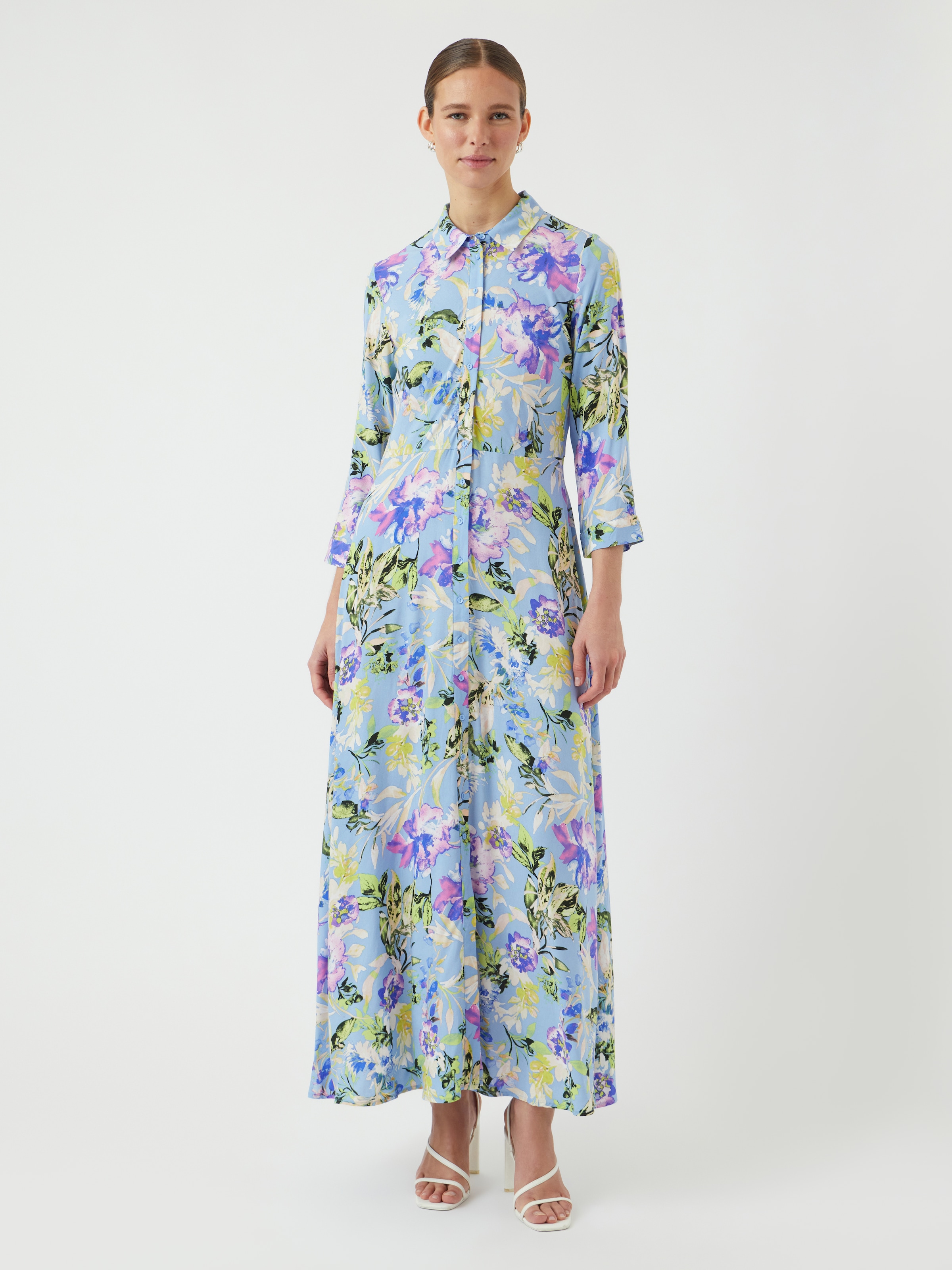 Y.A.S Hemdblusenkleid »YASSAVANNA LONG SHIRT DRESS« Sommerkleid, mit 3/4 Ärmel
