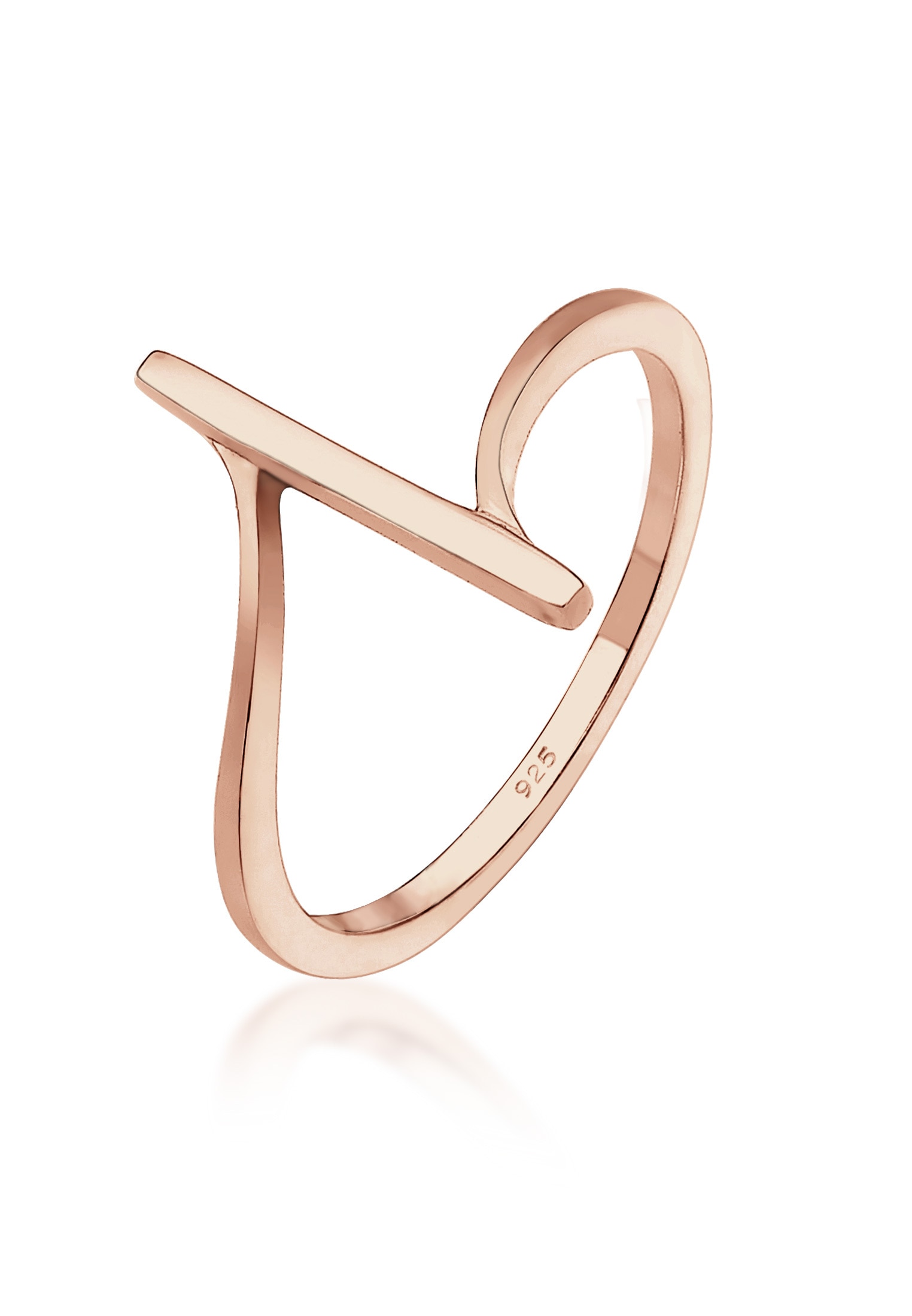 Elli Fingerring »Ring Geo Form Geschwungen 925 Sterling Silber«