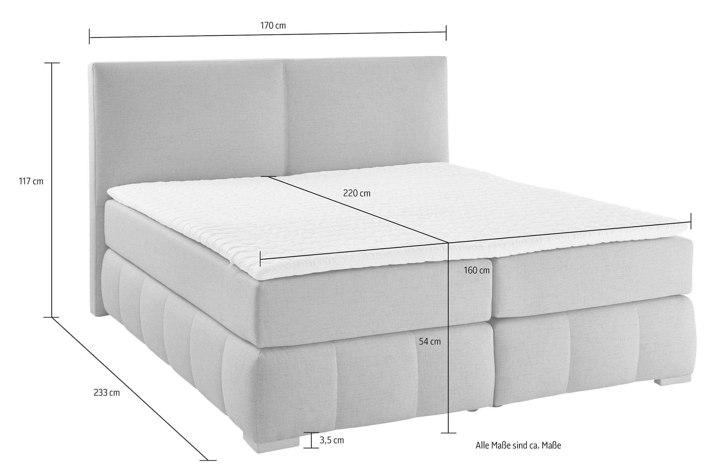 Guido Maria Kretschmer Home&Living Boxspringbett »Wehma«, inkl. Topper in 3 verschiedenen Matratzen, auch in Samtstoff
