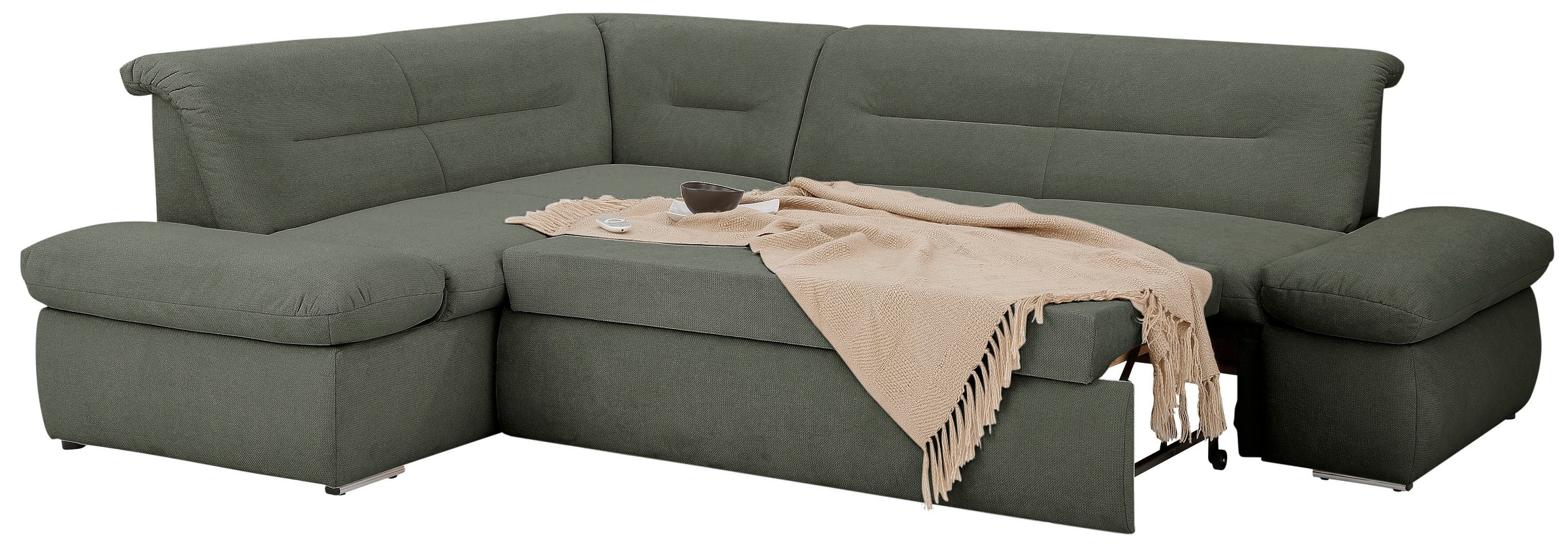 INOSIGN Ecksofa »Avesa L-Form«, Wahlweise mit Arm- und Bettfunktion, B/T/H: 275/211/80 cm
