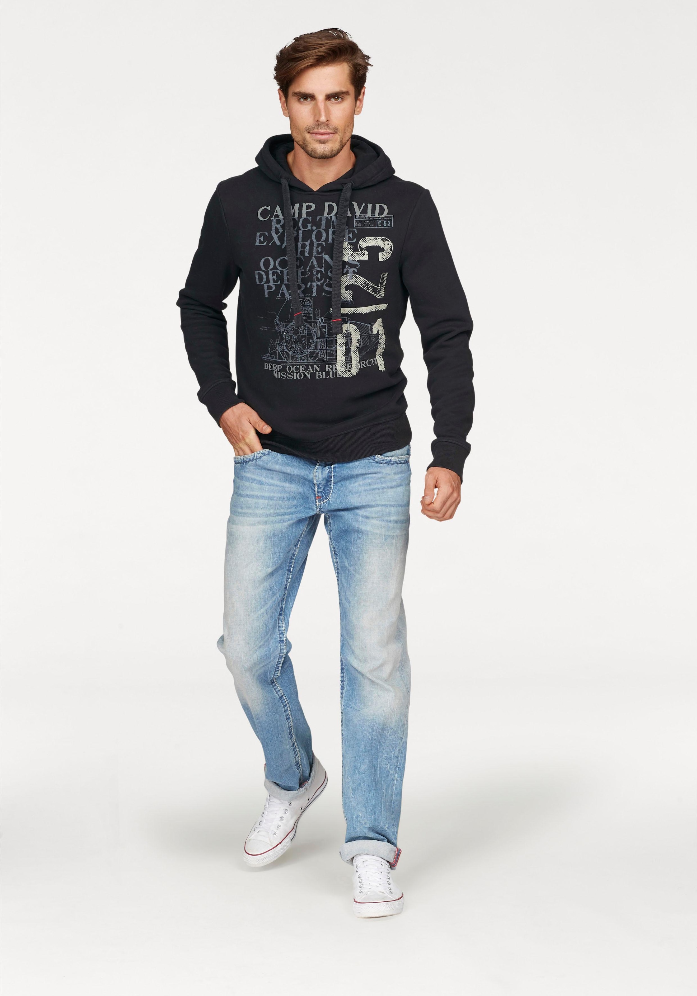 CAMP DAVID Loose-fit-Jeans, mit markanten Nähten und Stretch