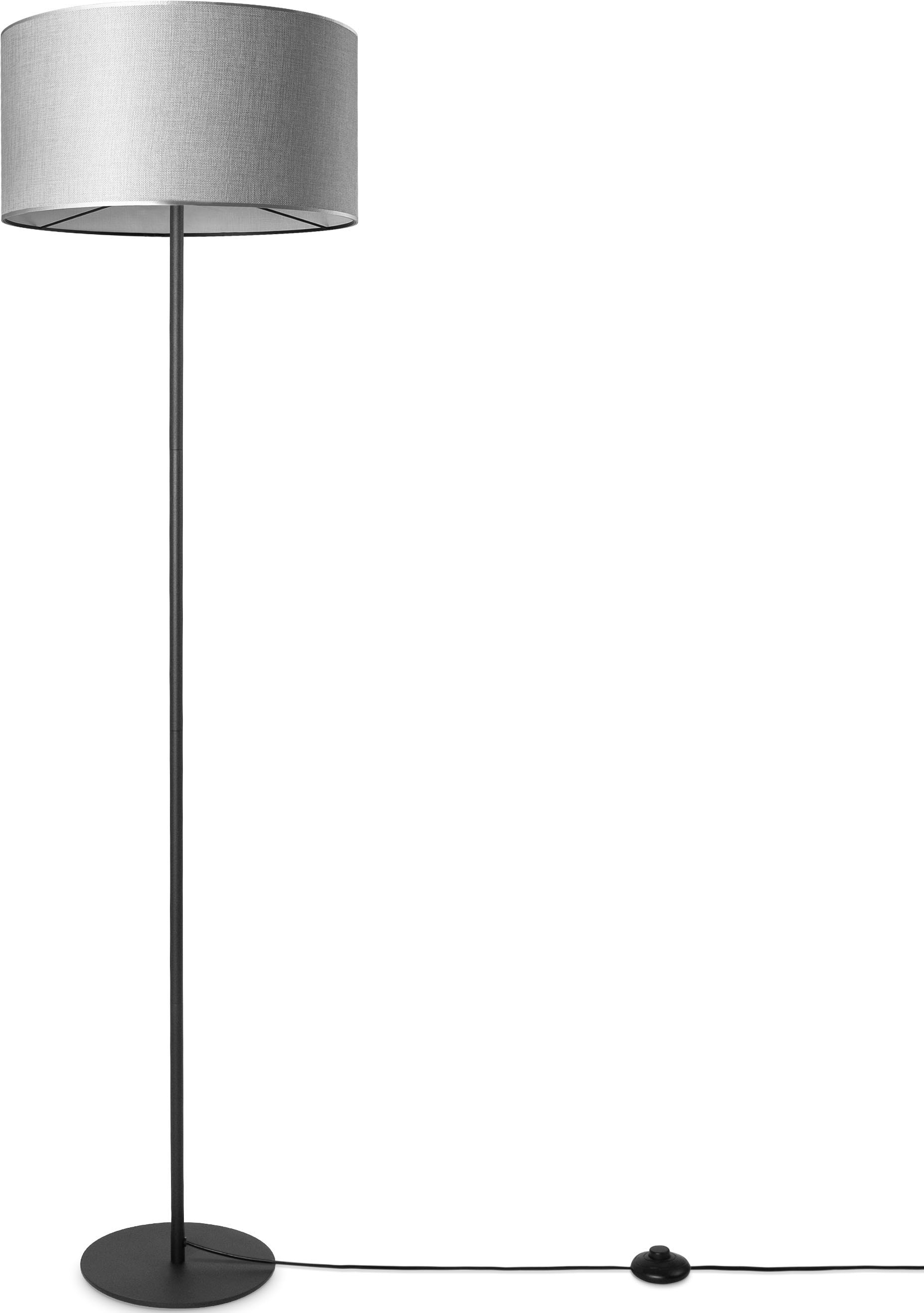 Paco Home Stehlampe »LUCA CANVAS UNI COLOR« E27 Lampenschirm Stoff Wohnzimmer Leselampe Büro E27 Stehlampe Skandi