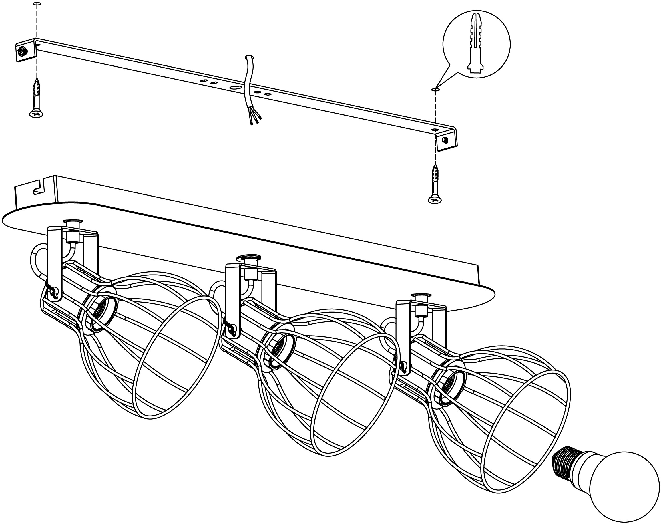 EGLO Deckenspot »SAMBATELLO Deckenstrahler, Holz und Stahl, E27, IP20, Flurlampe, Lampe«, 3 flammig, Leuchtmittel E27 | Leuchtmittel wechselbar-ohne Leuchtmittel, Spot - L57,5 x B9 cm - braun, silber - 3X40W exkl.