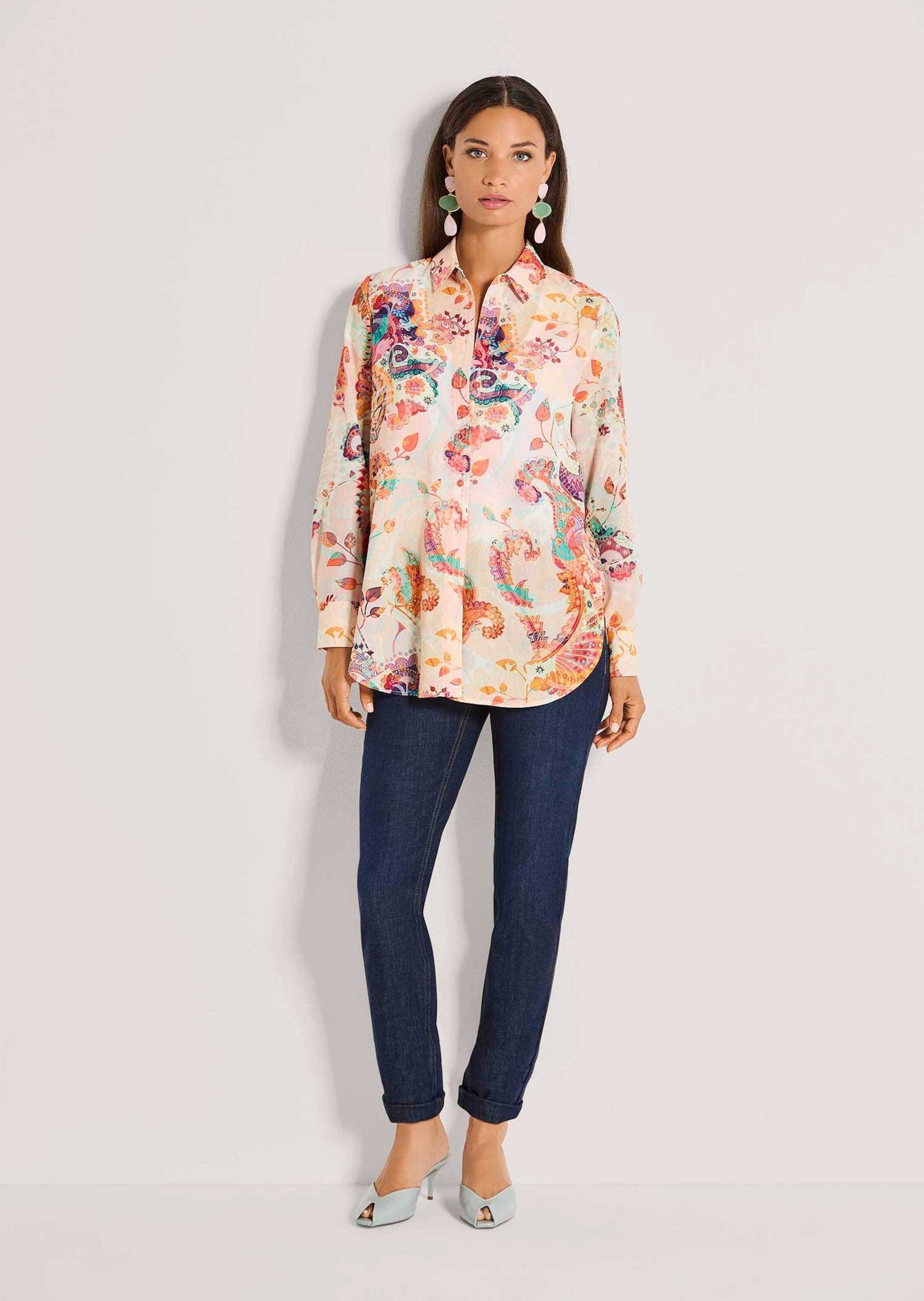 MADELEINE Hemdbluse »Hemdbluse Baumwollbluse mit Paisley-Muster« Hemd mit Rückenpasse