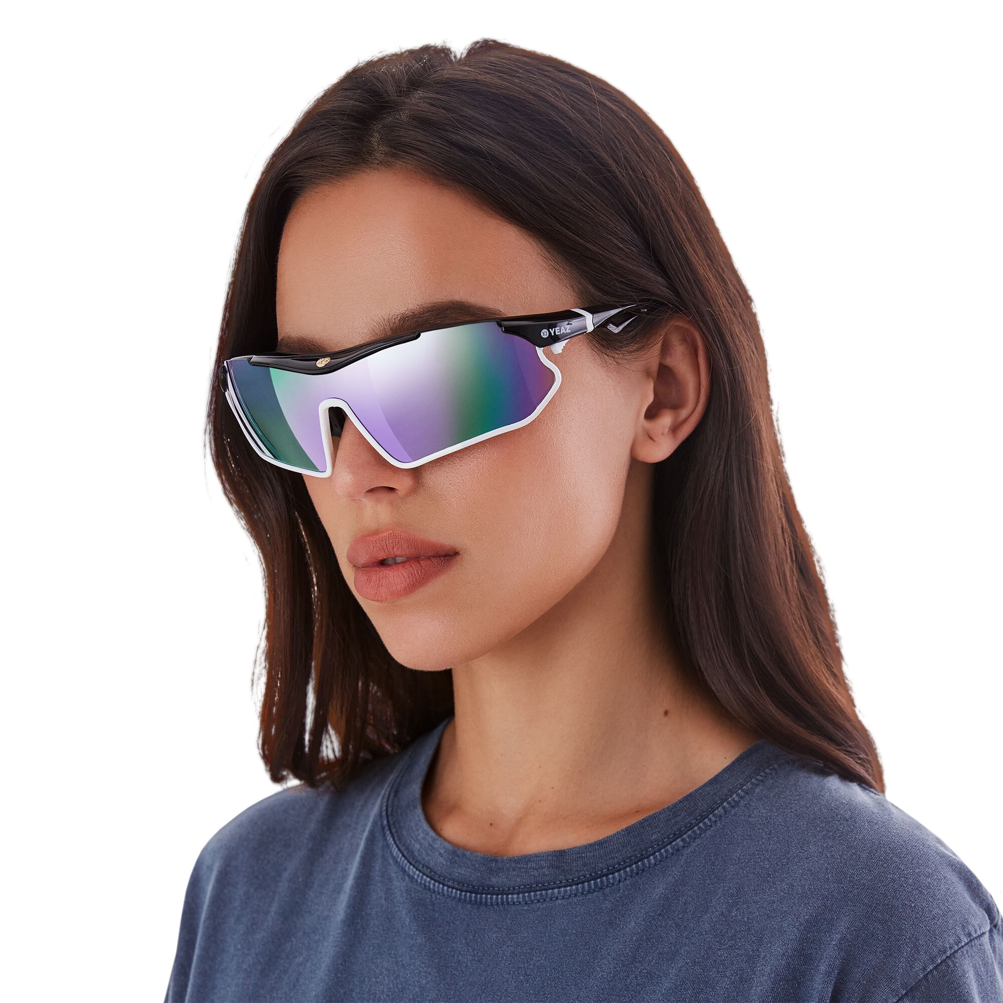 YEAZ Sportbrille »Sport-Sonnenbrille schwarz/weiß/lila SUNRAY«