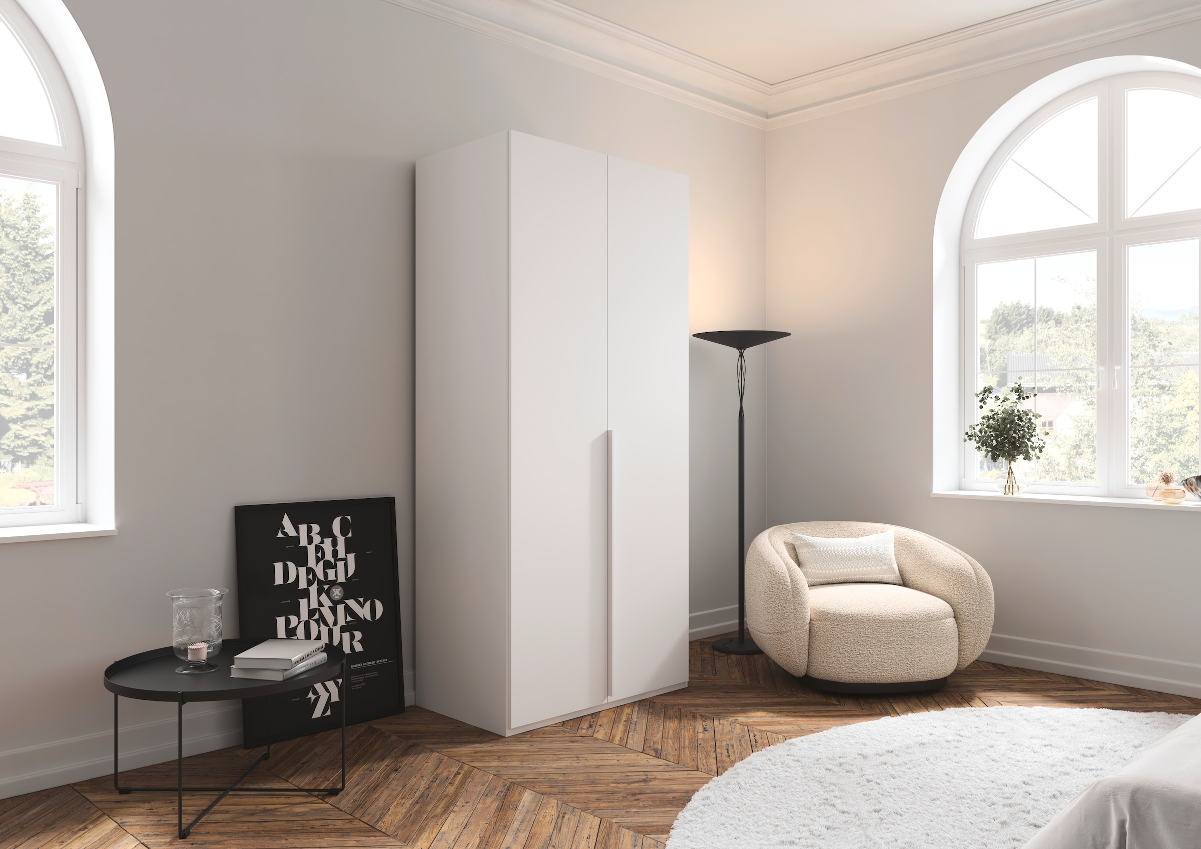 LeGer Home by Lena Gercke Kleiderschrank »Schrank Garderobe Ankleide Schlafzimmer Flur SERINA Eyecatcher« in 3 verschiedenen Ausstattungen BASIC/CLASSIC/PREMIUM,  in 6 Breiten (101 - 401 cm) mit Front Glas oder Dekor MADE IN GERMANY