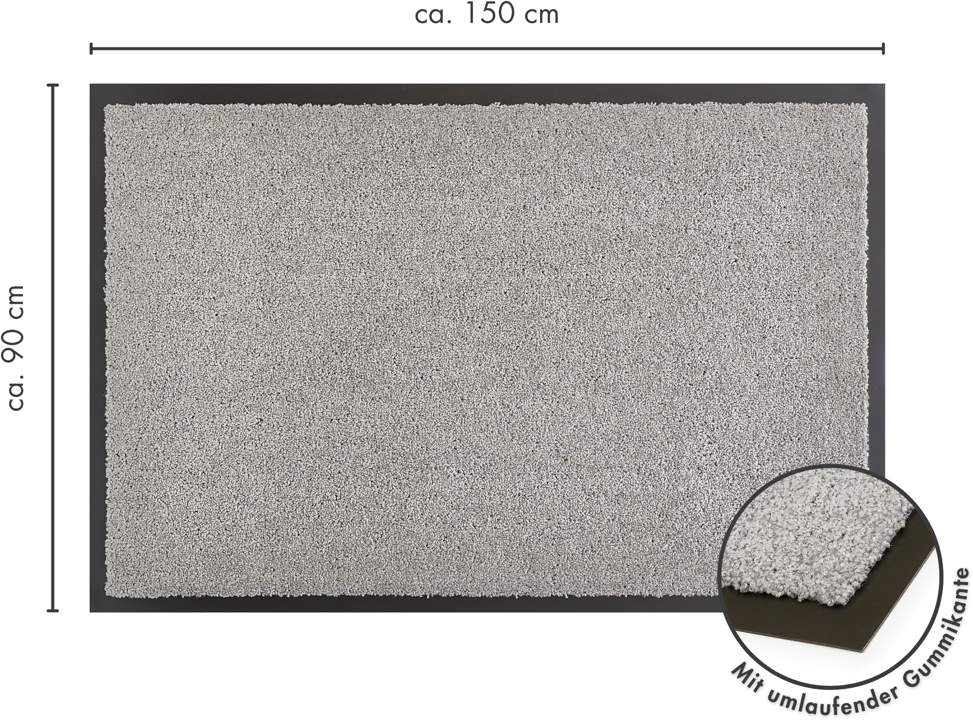 my home Fußmatte »Emil, Made in Netherlands«, rechteckig, 6 mm Höhe, Schmutzfangmatte, Uni Farben, rutschhemmend, waschbar (Handwäsche)