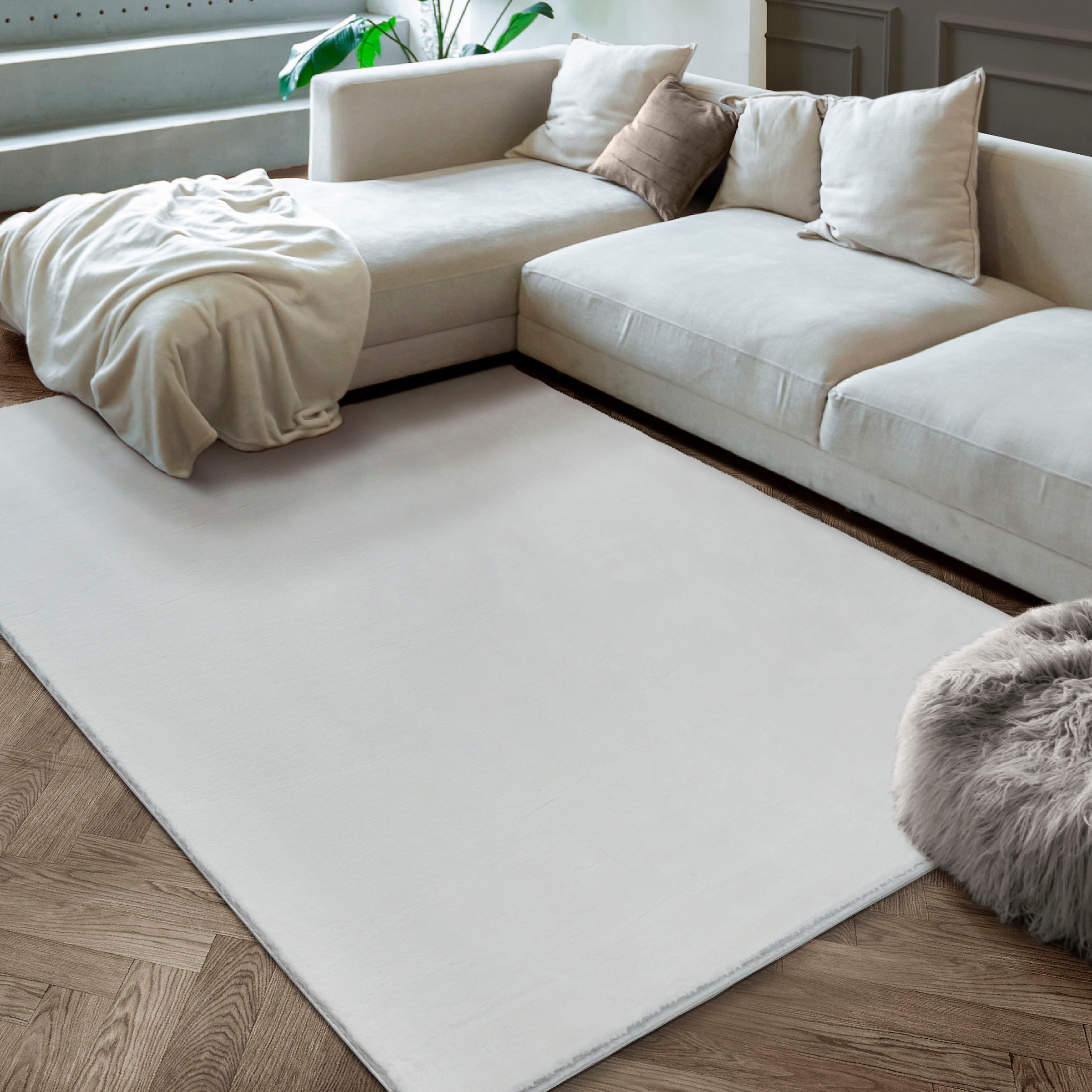 merinos Teppich »Maximo 30« rechteckig 16 mm Höhe weicher dichter Kurzflor, Kunstfellteppich, Fell Haptik, Wohnzimmer