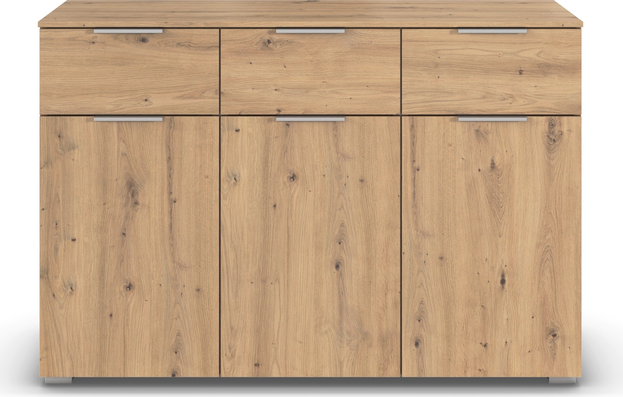 rauch Kombikommode »Sideboard Schubladenkommode CORTONA mit Dekor-Front« Breite 120 cm inkl. Soft-Close-Funktion,  mit 3 Schubladen und 3 verstellbaren Einlegeboden MADE IN GERMANY