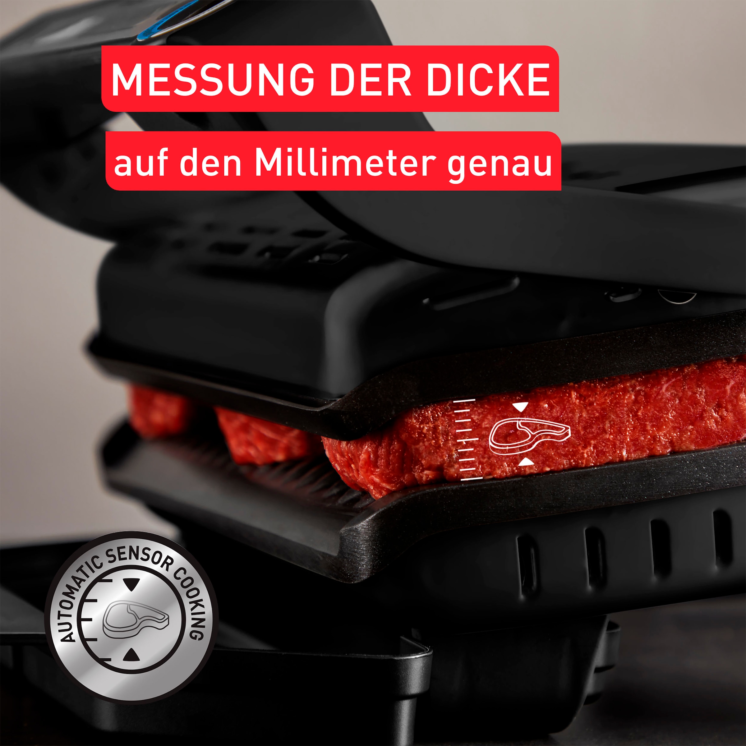 Tefal Kontaktgrill »GC717810 OptiGrill+«, 2000 W, erneuerte Kochstufenanzeige, 6 Automatikprogramme