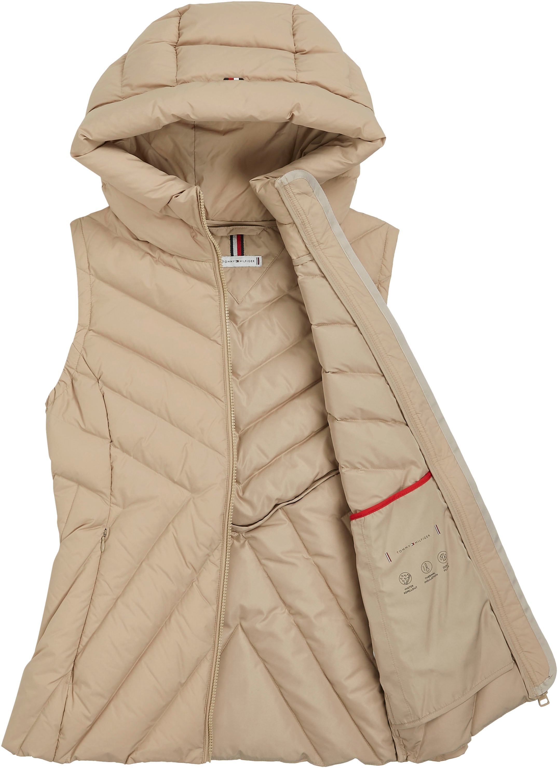 Tommy Hilfiger Steppweste »CHEVRON MW PADDED VEST«, mit mittelstarker Wattierung und Tommy Hilfiger Markenlabel