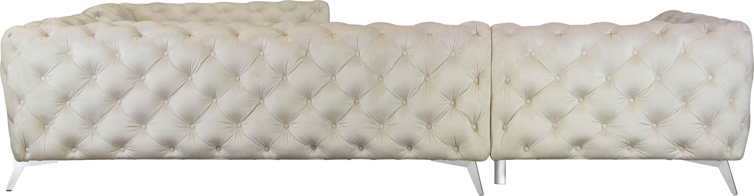 Leonique Chesterfield-Sofa »Amaury L-Form«, großes Ecksofa, Chesterfield-Optik, Breite 323 cm, Fußfarbe wählbar