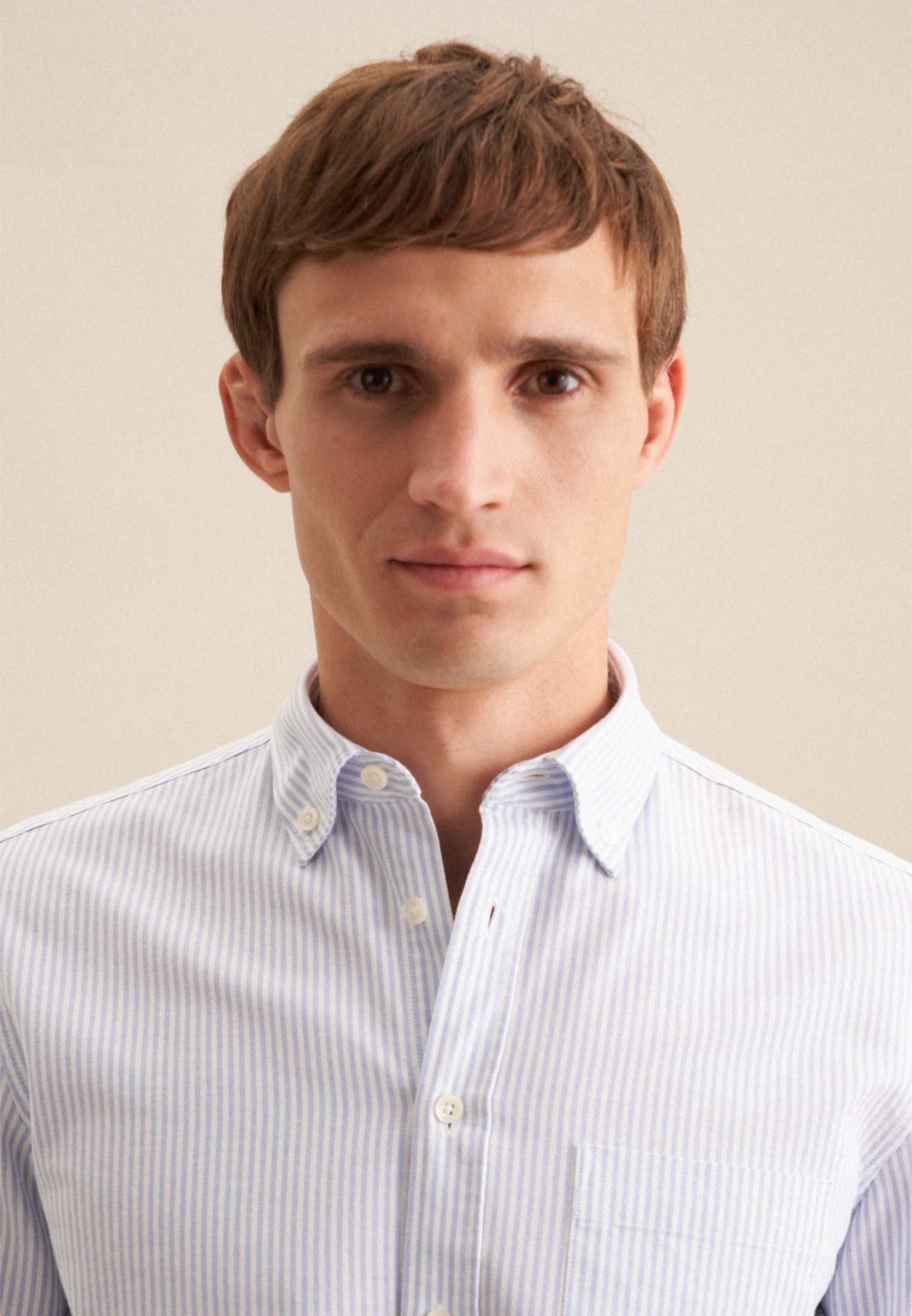 seidensticker Businesshemd Slim 1/1 Button-Down-Kragen Gestreift