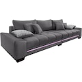 Mr. Couch Big-Sofa, wahlweise mit Kaltschaum (140kg Belastung/Sitz), mit RGB-LED-Beleuchtung und Bluetooth-Soundsystem
