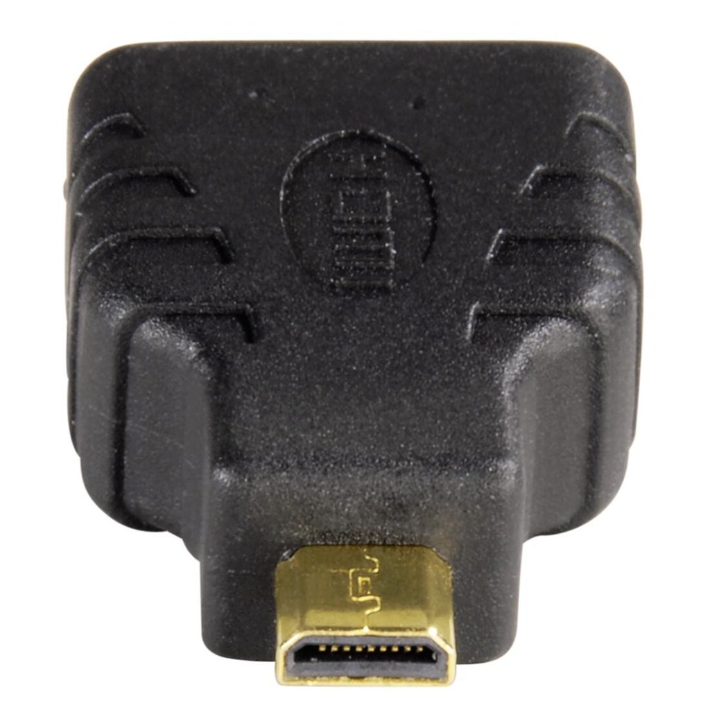 Hama HDMI-Adapter »Micro HDMI™, Micro HDMI™-Stecker - HDMI™-Kupplung Kompaktadapter, 4k«, HDMI Typ D (Micro) zu HDMI