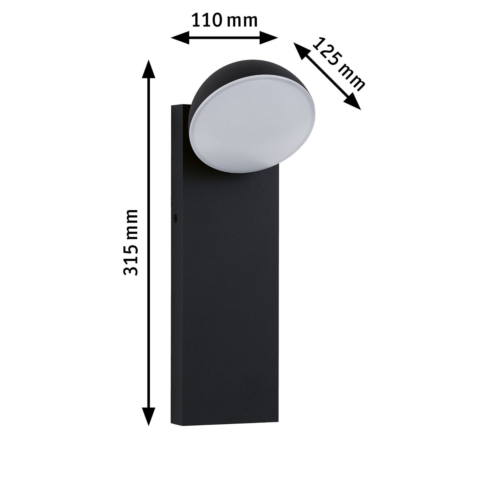 Paulmann LED Außen-Wandleuchte »Puka IP44 rund 110x125mm 3000K 8,5W 460lm 230V Anthrazit Aluminium«, 1 flammig, seewasserresistent