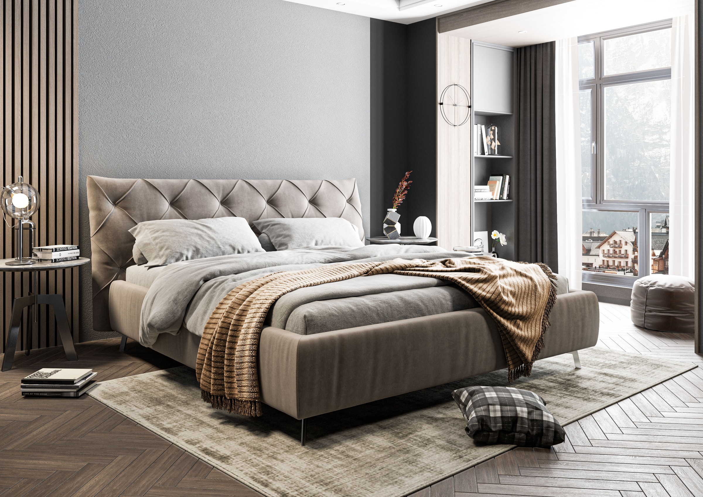 Home affaire Polsterbett »Elloree in 4 Breiten bis 200cm, auch in Leder« Kopfteilhöhe 105cm, belastbar bis 280 kg, auch in Überlänge 220cm