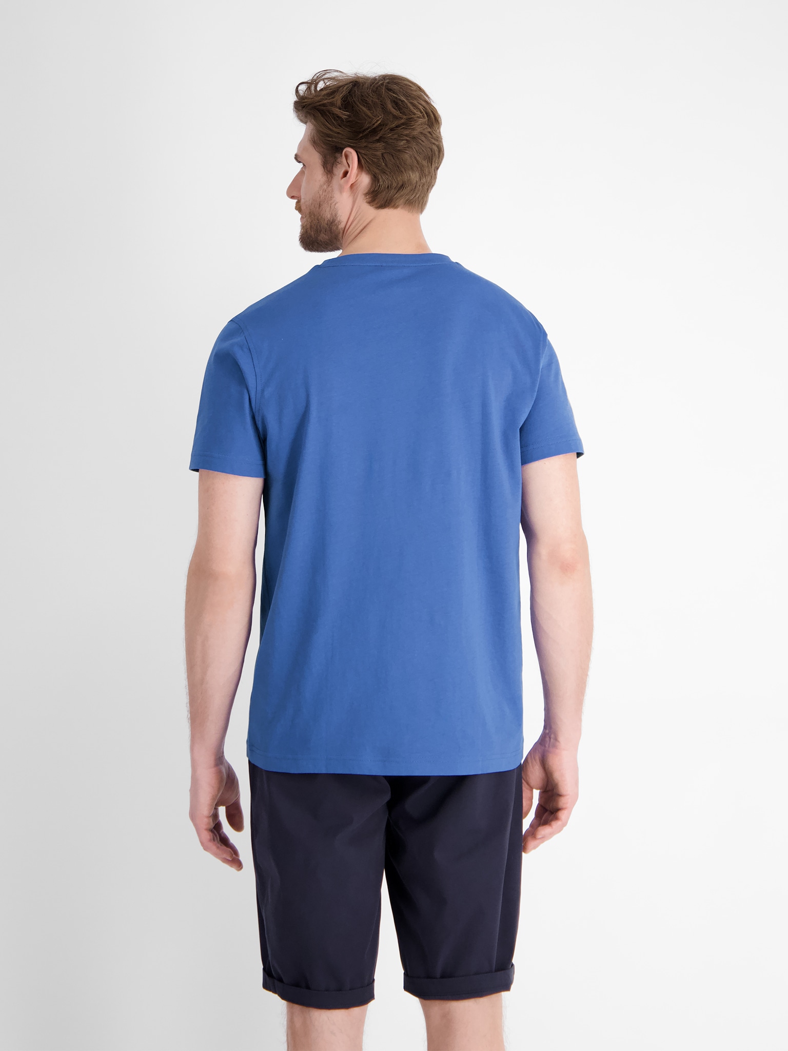 LERROS Kurzarmshirt mit Logostickerei auf der Brust