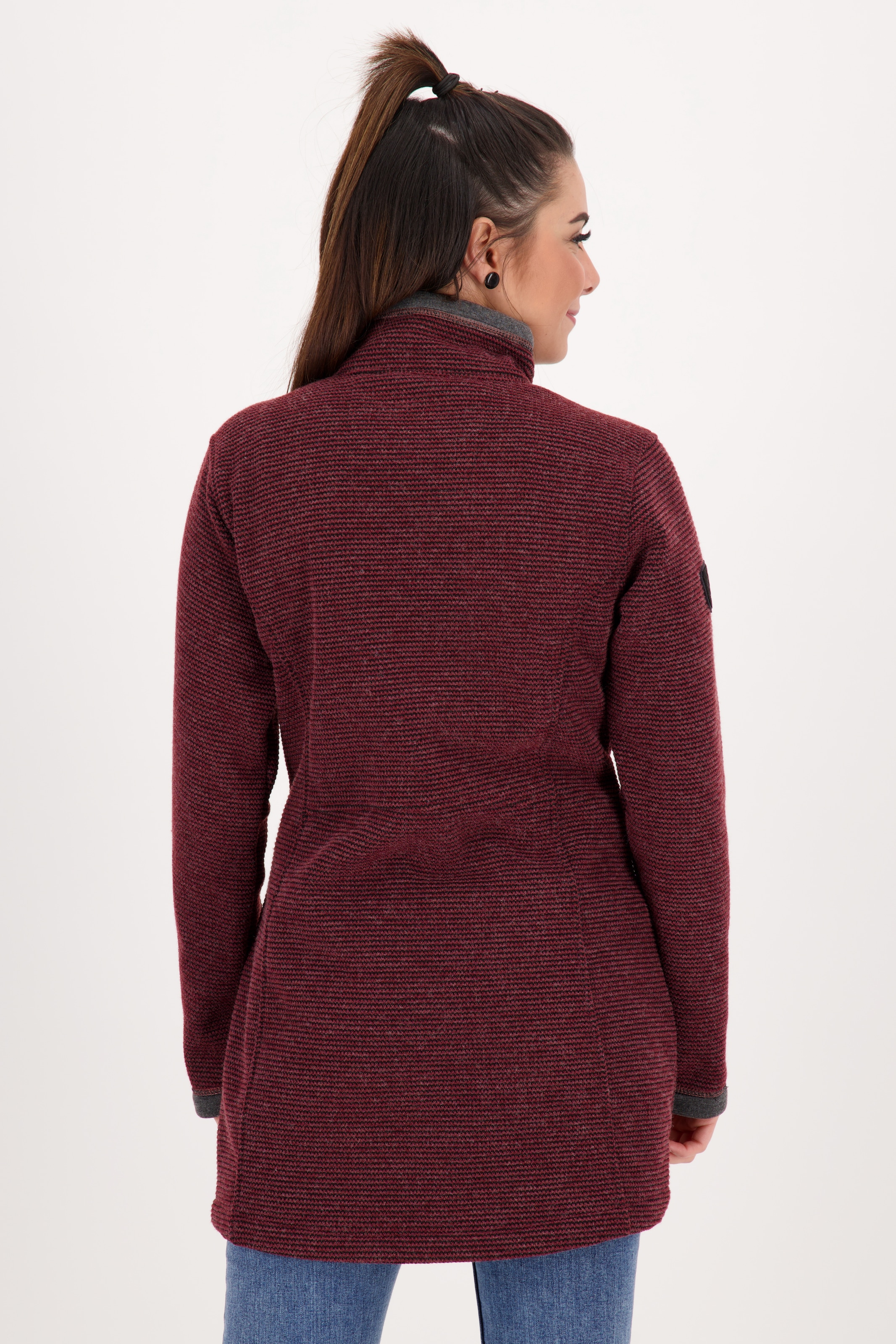 DEPROC Active Strickmantel »AMYWOOD LONG«, außergewöhnlicher Feinstrickmantel mit Kontrastdetails