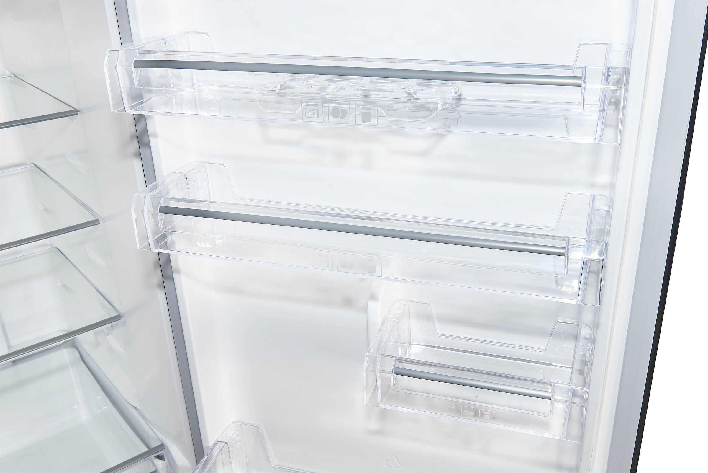 exquisit Kühl-/Gefrierkombination »KGC350-105-NF-040C inoxlook-az«, Energieeffizienzklasse C, 347 L Volumen, Total NoFrost, Display