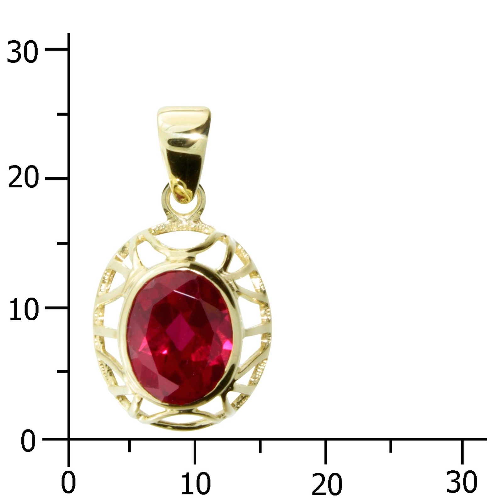 OSTSEE-SCHMUCK Kettenanhänger »- Maline - Gold 333/000 - sy. Rubin«