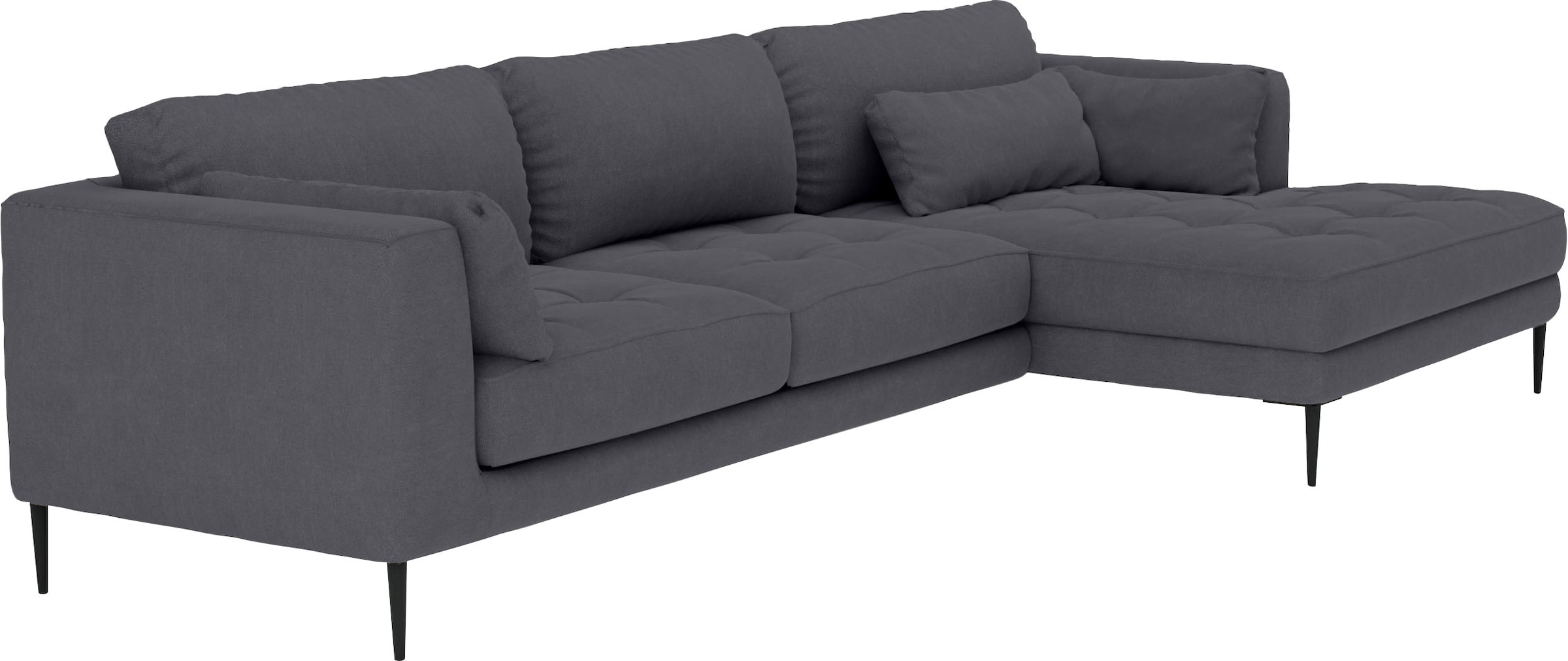 TRENDMANUFAKTUR Ecksofa »Luzi, wahlweise mit Schlaffunktion & Bettkasten. L-Form«, Designsofa mit tollem Sitzkomfort, Metallfüße schwarz, Breite 280 cm