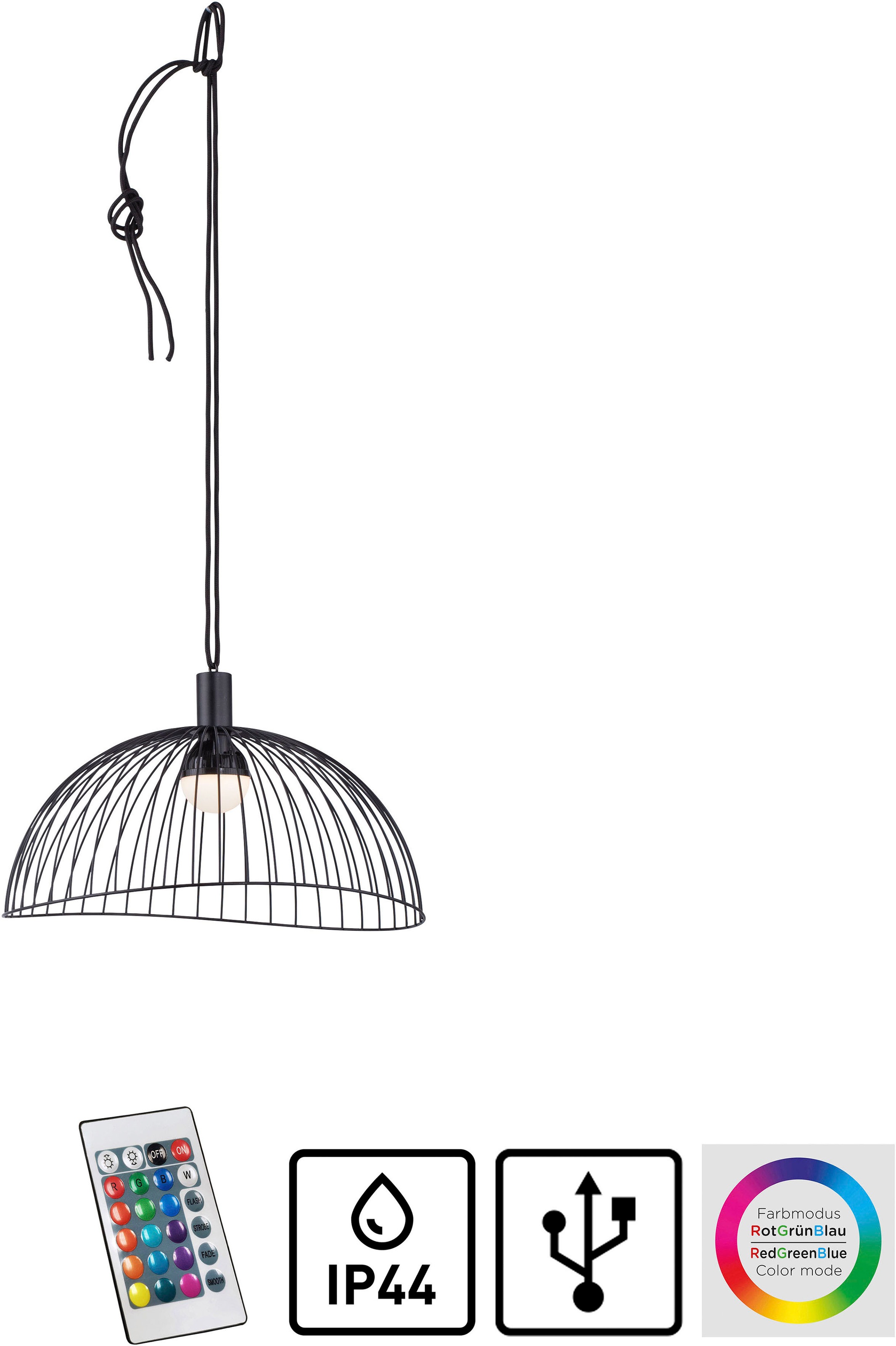 JUST LIGHT Außen-Deckenleuchte »DAVID« 1 Stk. Warmweiß LED