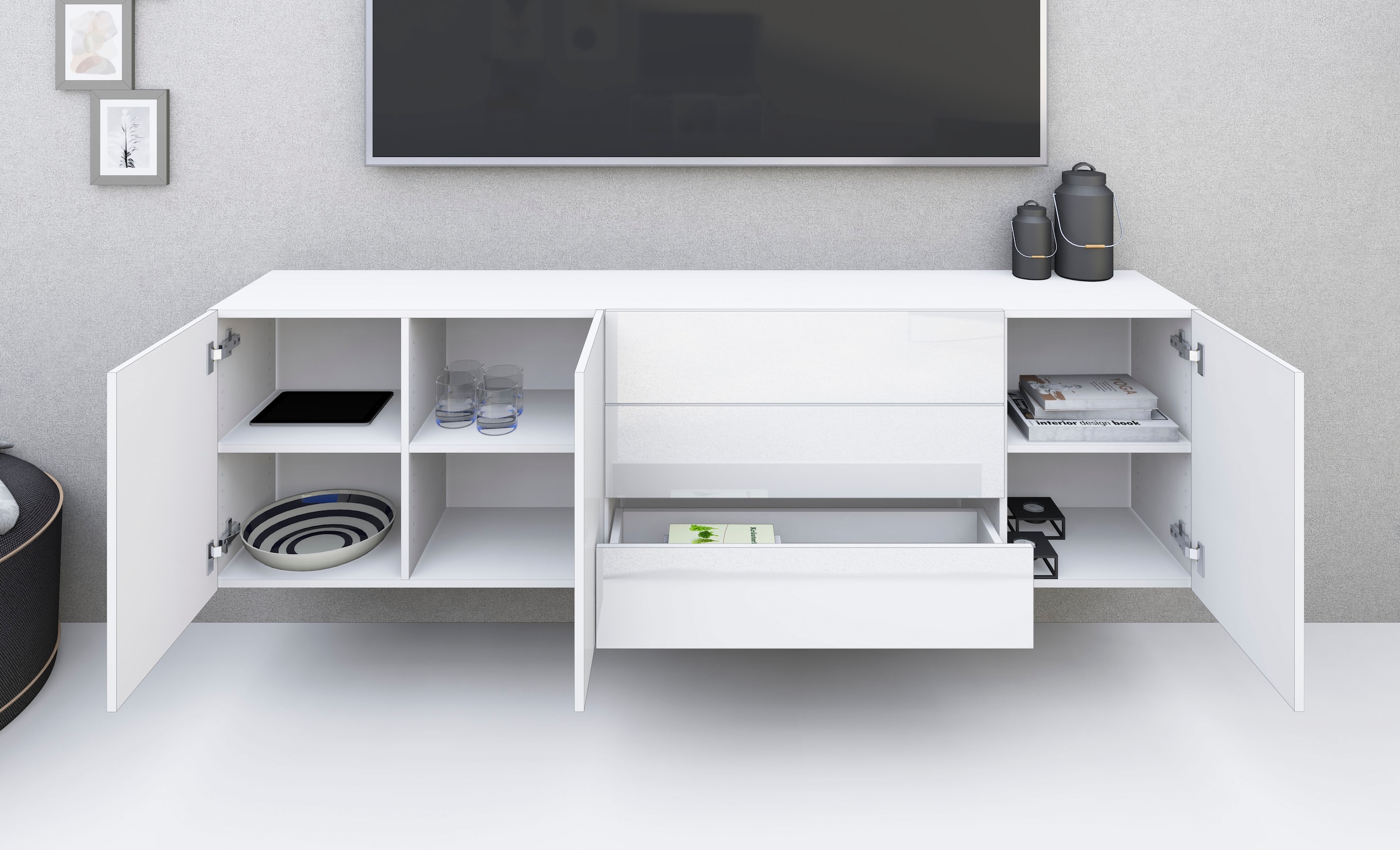 borchardt Möbel Sideboard »Sophia«, Breite 190 cm, hängend und stehend montierbar